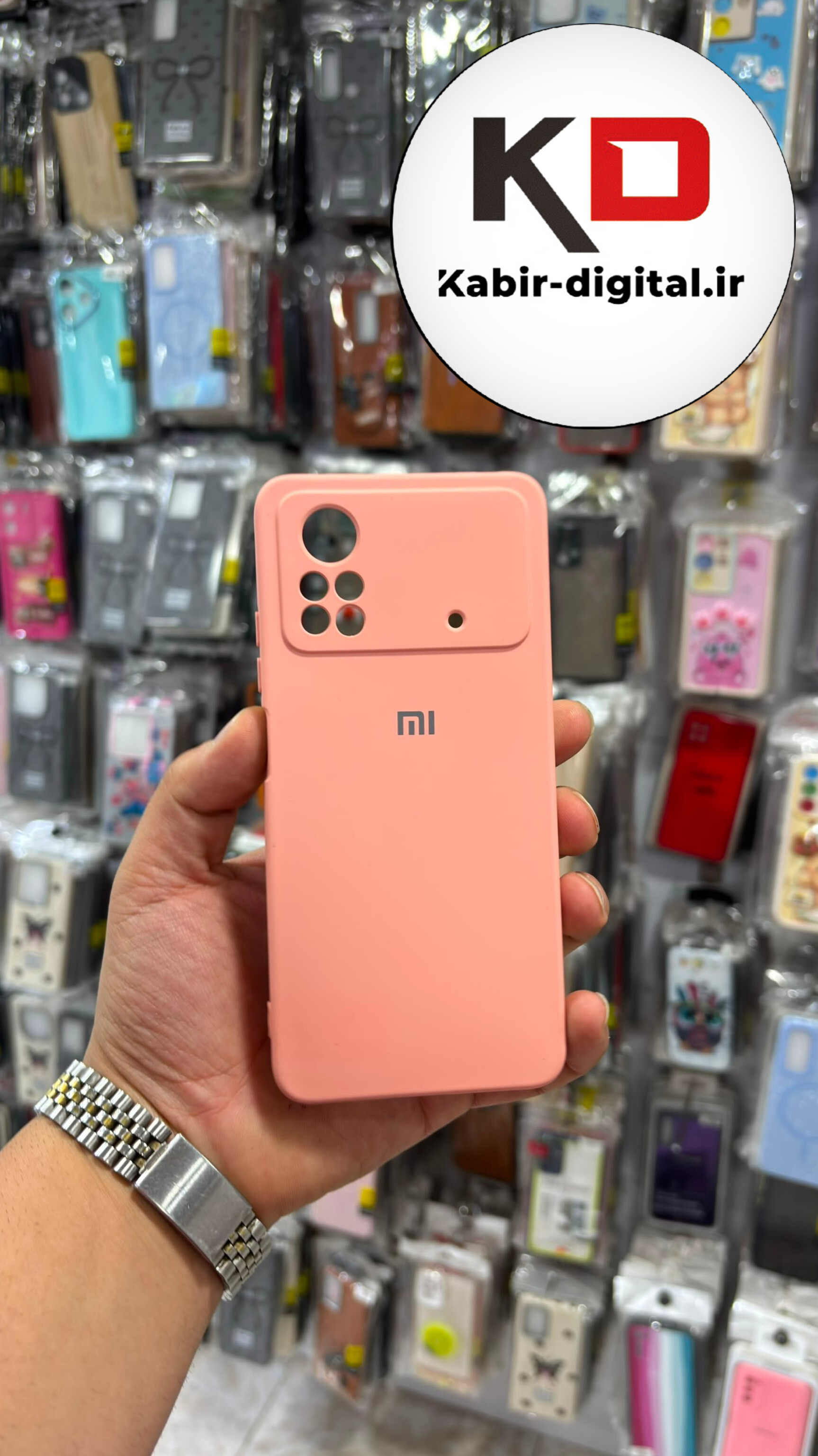 قاب گوشی  POCO X4 Pro شیائومی سیلیکونی اورجینال درجه یک داخل پارچه زیر بسته محافظ لنز دار هلویی