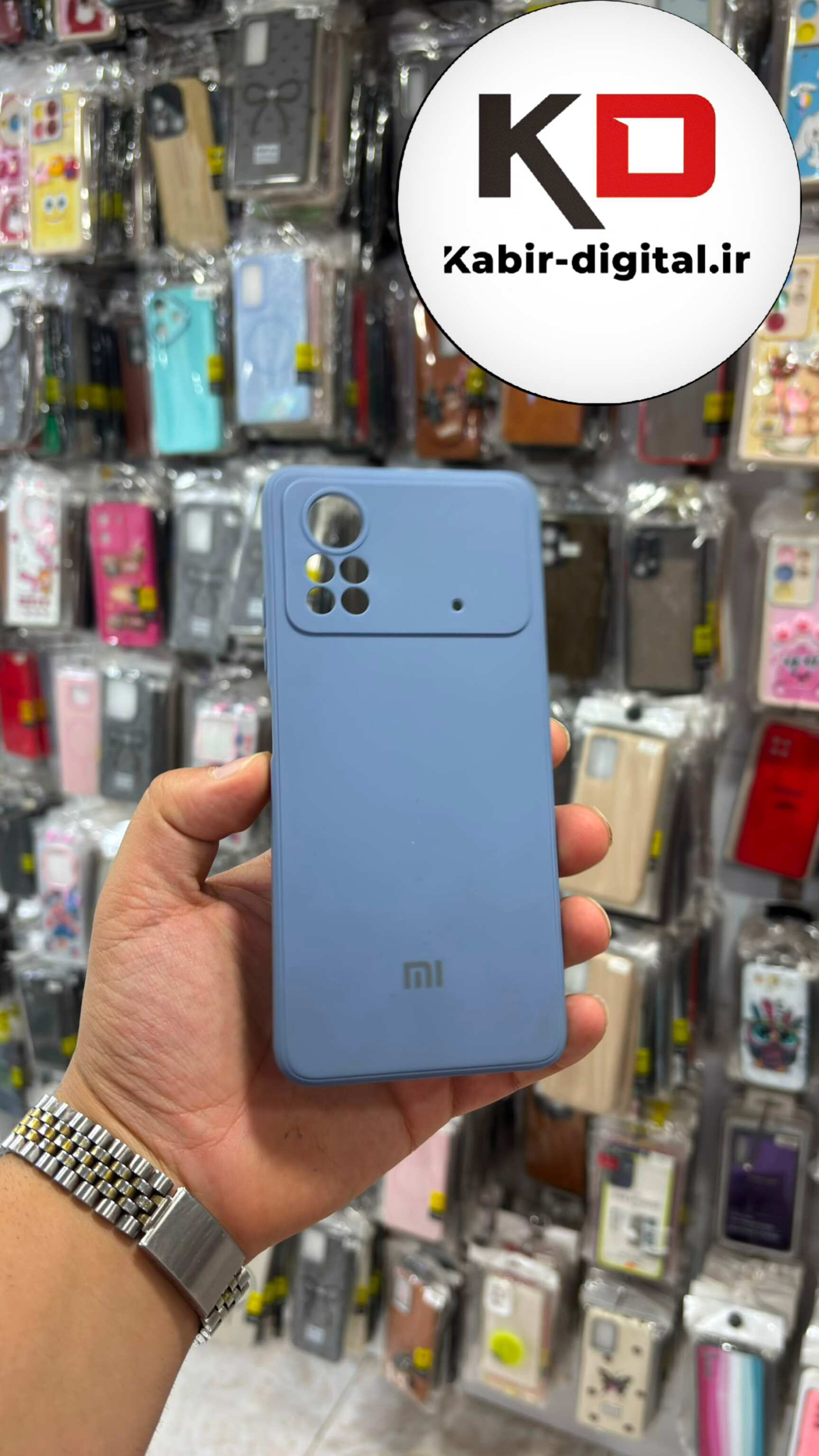 قاب گوشی  POCO X4 Pro شیائومی سیلیکونی اورجینال درجه یک داخل پارچه زیر بسته محافظ لنز دار آبی