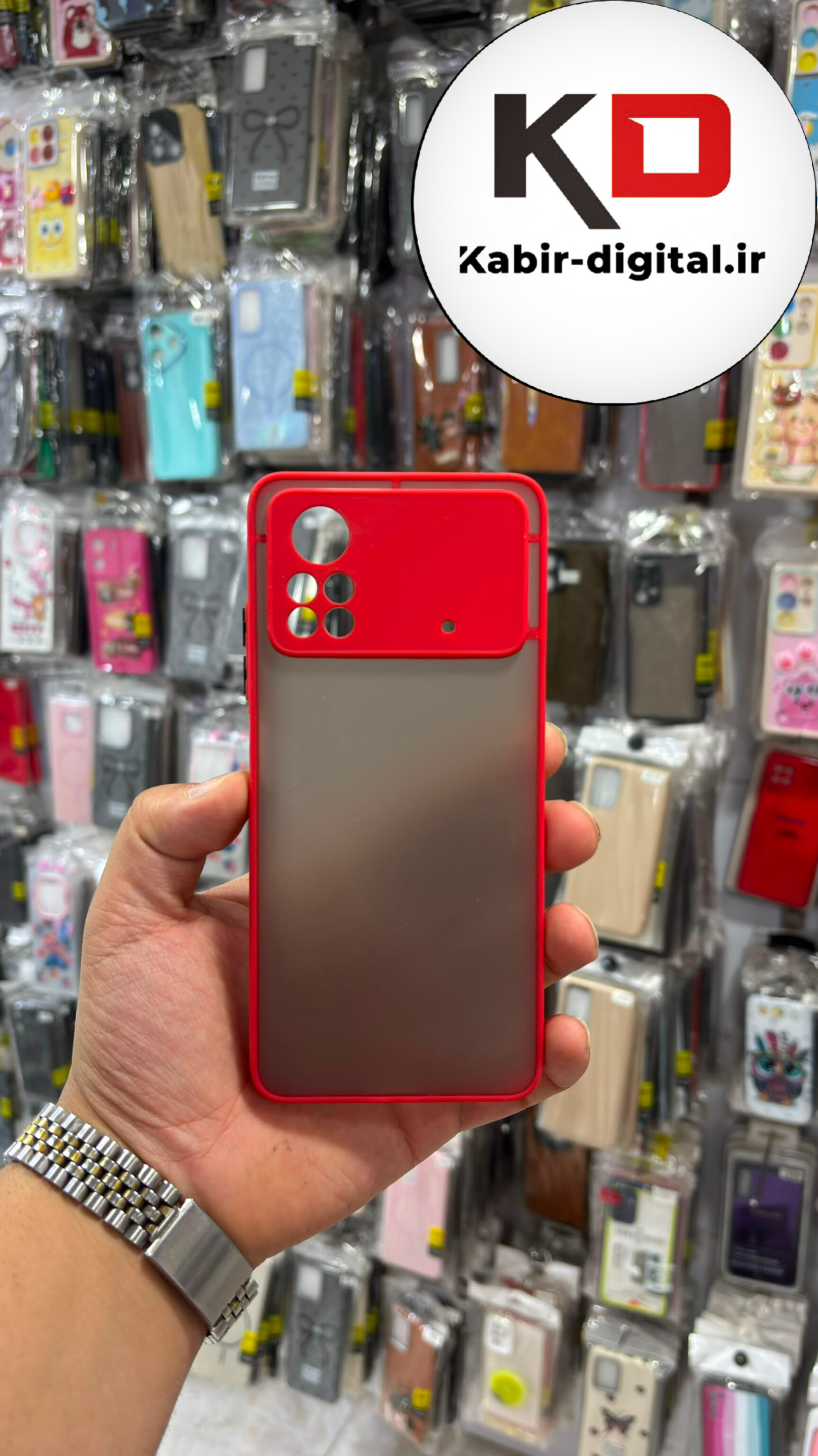 قاب گوشی  POCO X4 Pro شیائومی پشت مات دور رنگی سیلیکونی محافظ لنزدار قرمز