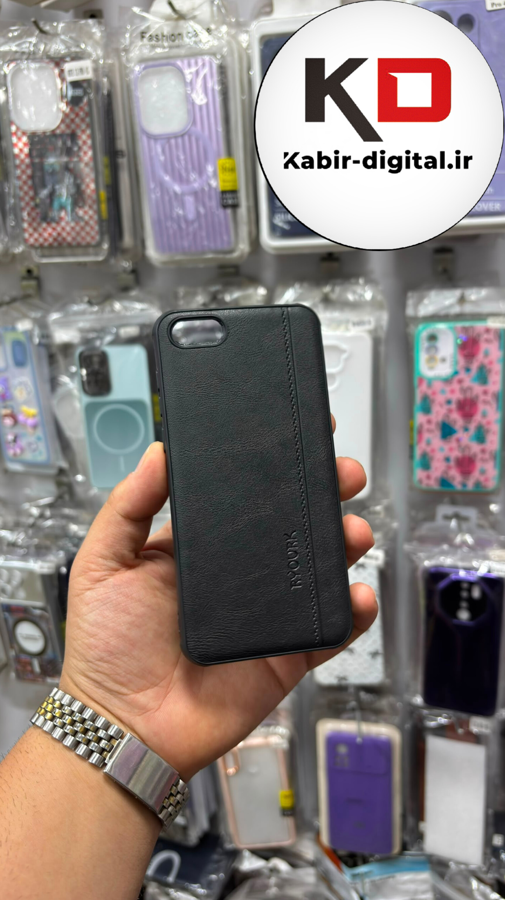 قاب گوشی  Y5  2018 / Y5 Prime 2018 هواوی چرمی طرح دوخت RYOURK کلاسیک ایربگ دار مشکی محافظ لنز دار