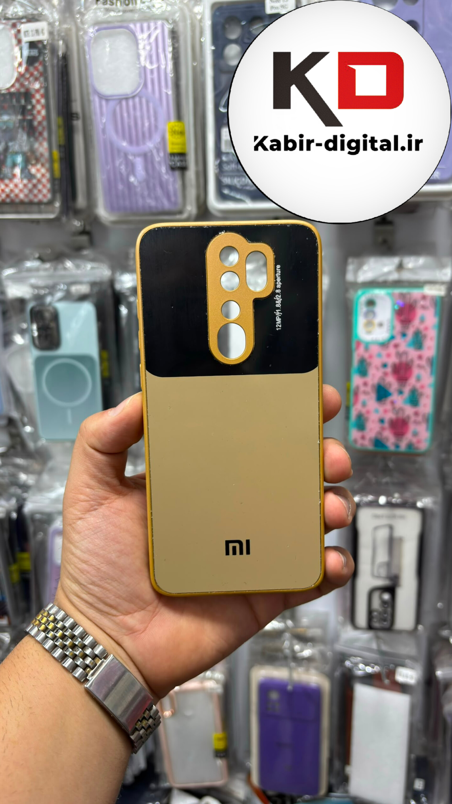 قاب گوشی Redmi Note 8 Pro شیائومی طرح PVD مدل AUTO FOCUS محافظ لنز دار طلایی