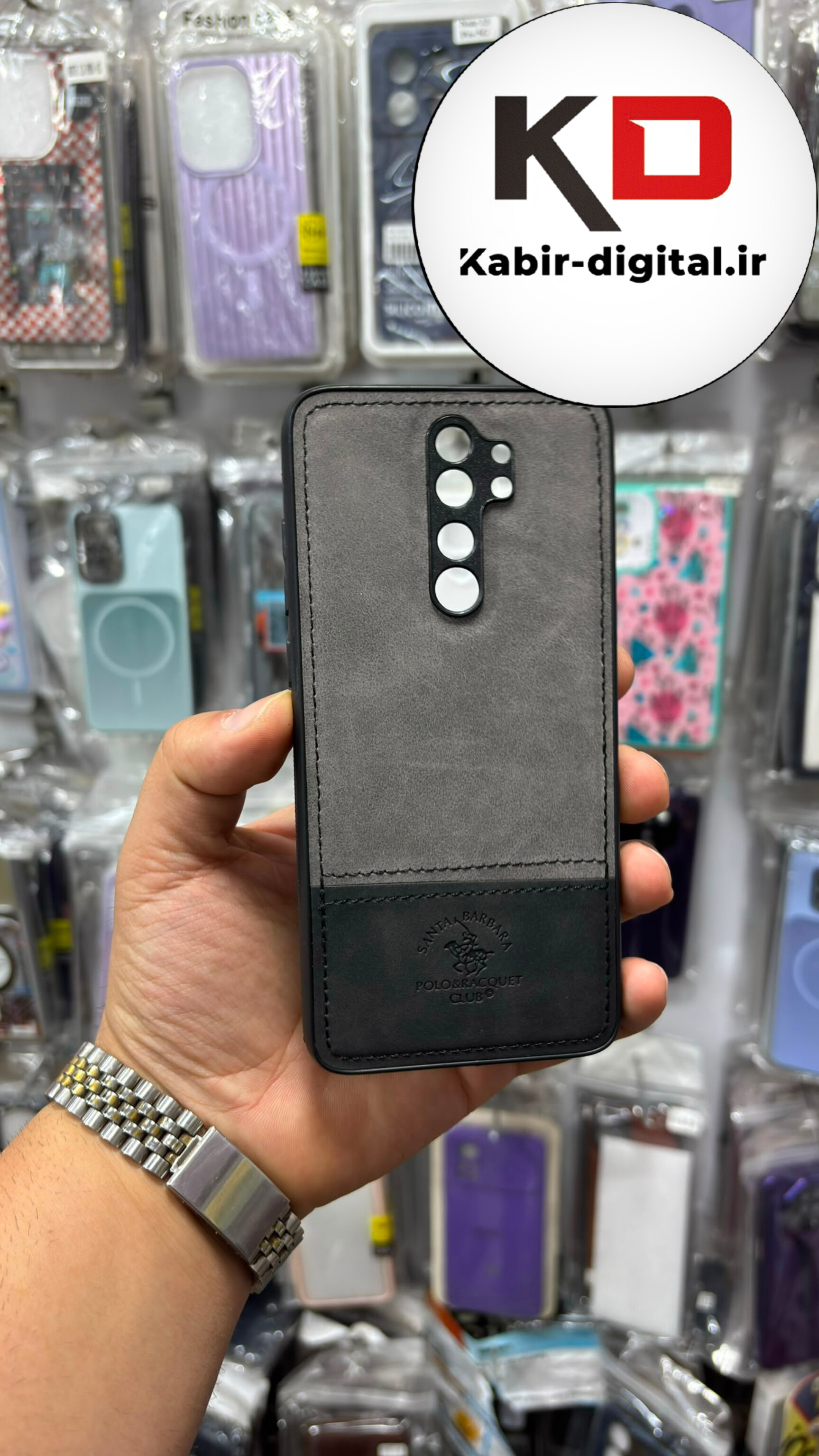 قاب گوشی Redmi Note 8 Pro شیائومی طرح دو تیکه چرمی کلاسیک HARD چرمی پولو PULO چرمی طوسی