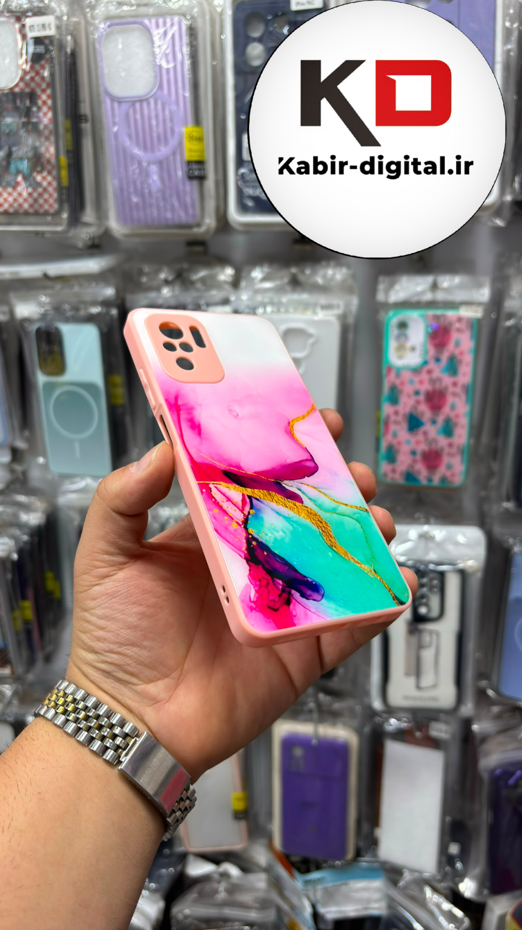 قاب گوشی Redmi Note 10 / Note 10s / POCO M5s شیائومی پشت گلس شیشه ای محافظ لنز دار آبرنگی لیزری