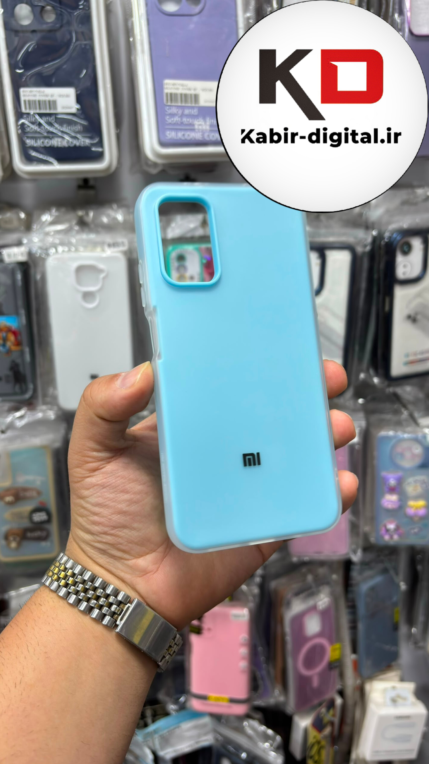 قاب گوشی  Poco M3 شیائومی Pastel Case پاستلی لوگو دار ضد ضربه لنز برجسته آبی