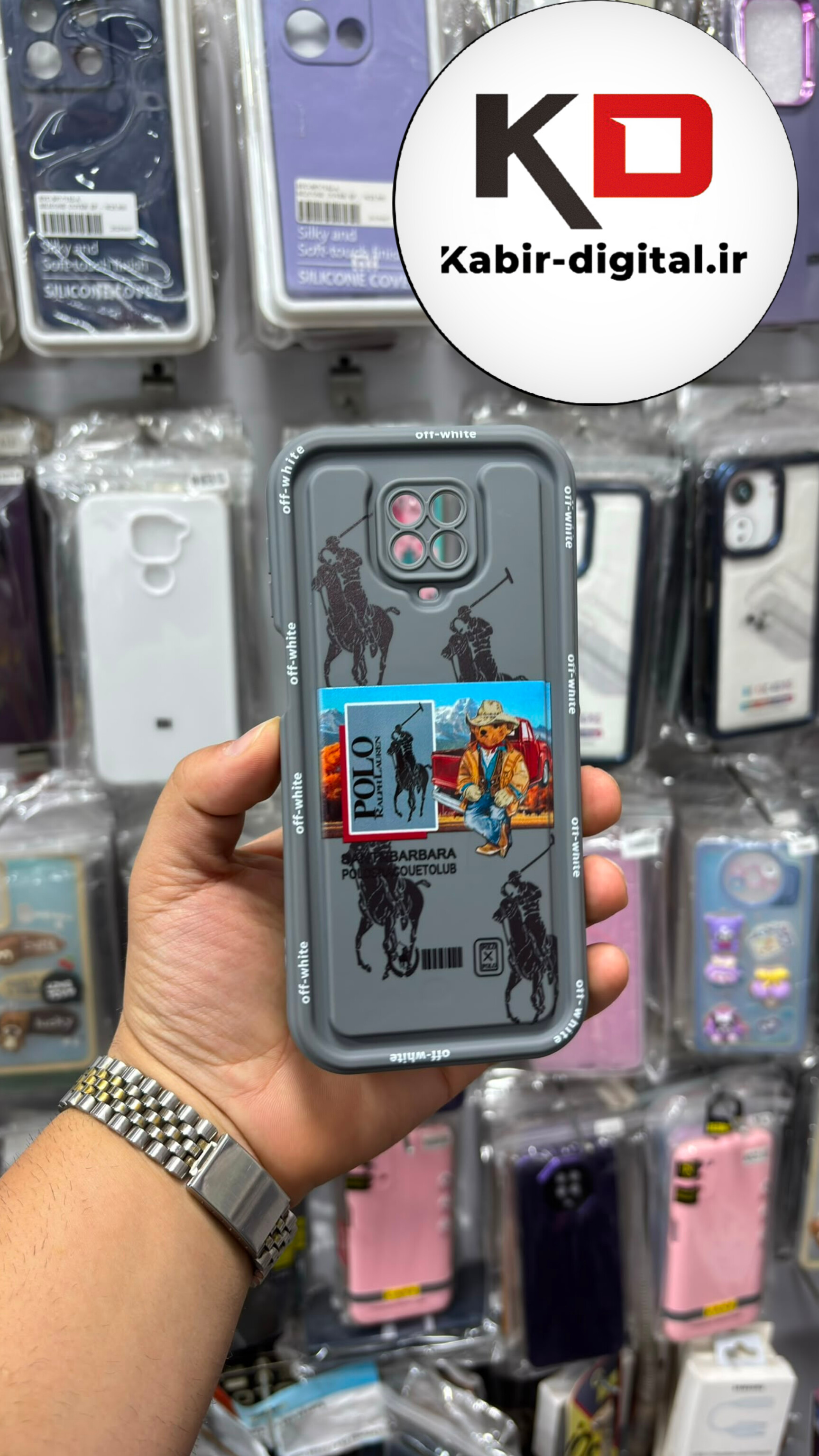 قاب گوشی Redmi Note 9 / Note 9 Pro شیائومی  طرح سیلیکونی Solid محافظ لنزدار طرح پولو طوسی