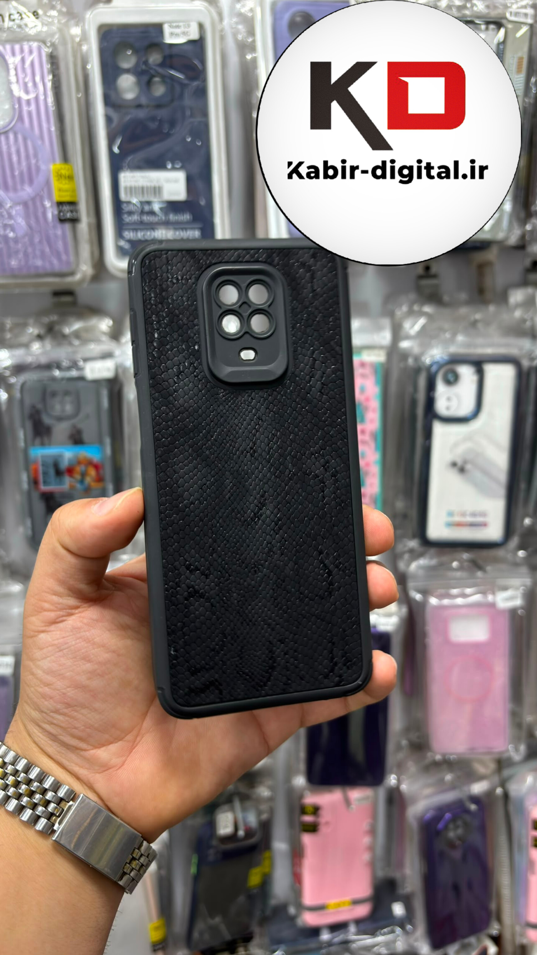 قاب گوشی Redmi Note 9 / Note 9 Pro شیائومی طرح سیلیکونی طرح پوست مار محافظ لنز دار مشکی