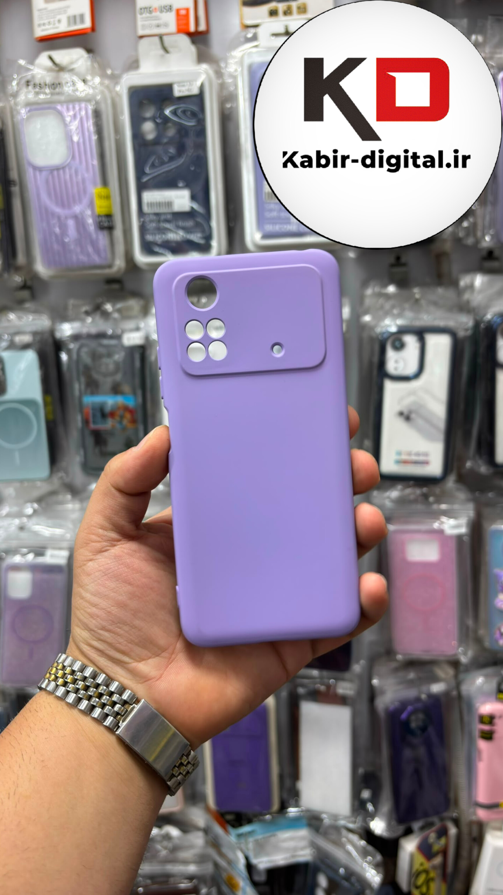 قاب گوشی POCO M4 Pro 4g شیائومی سیلیکونی  اورجینال درجه یک زیر بسته داخل پارچه محافظ لنزدار بنفش
