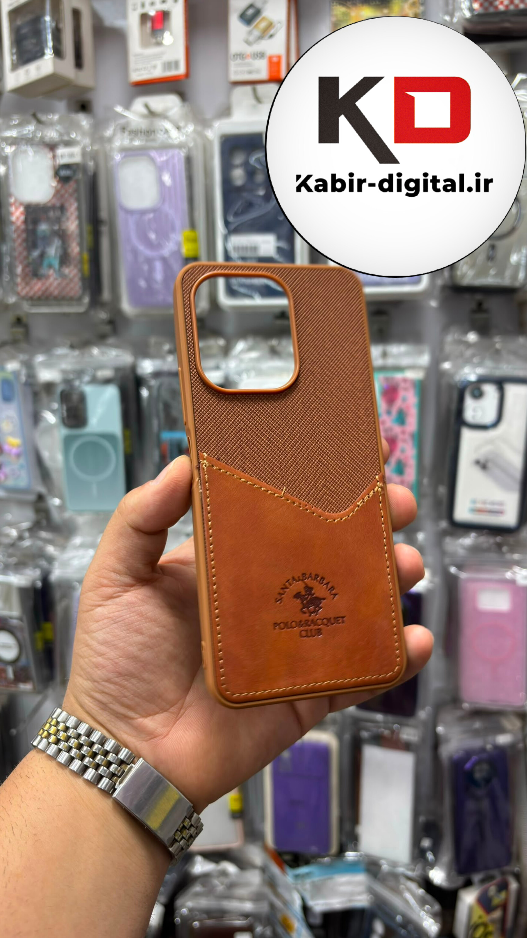 قاب گوشی Redmi  13 4g /  POCO M6 شیائومی طرح دو تیکه مخمل چرمی کلاسیک HARD چرمی پولو PULO جاکارتی دار چرمی قهوه ایی