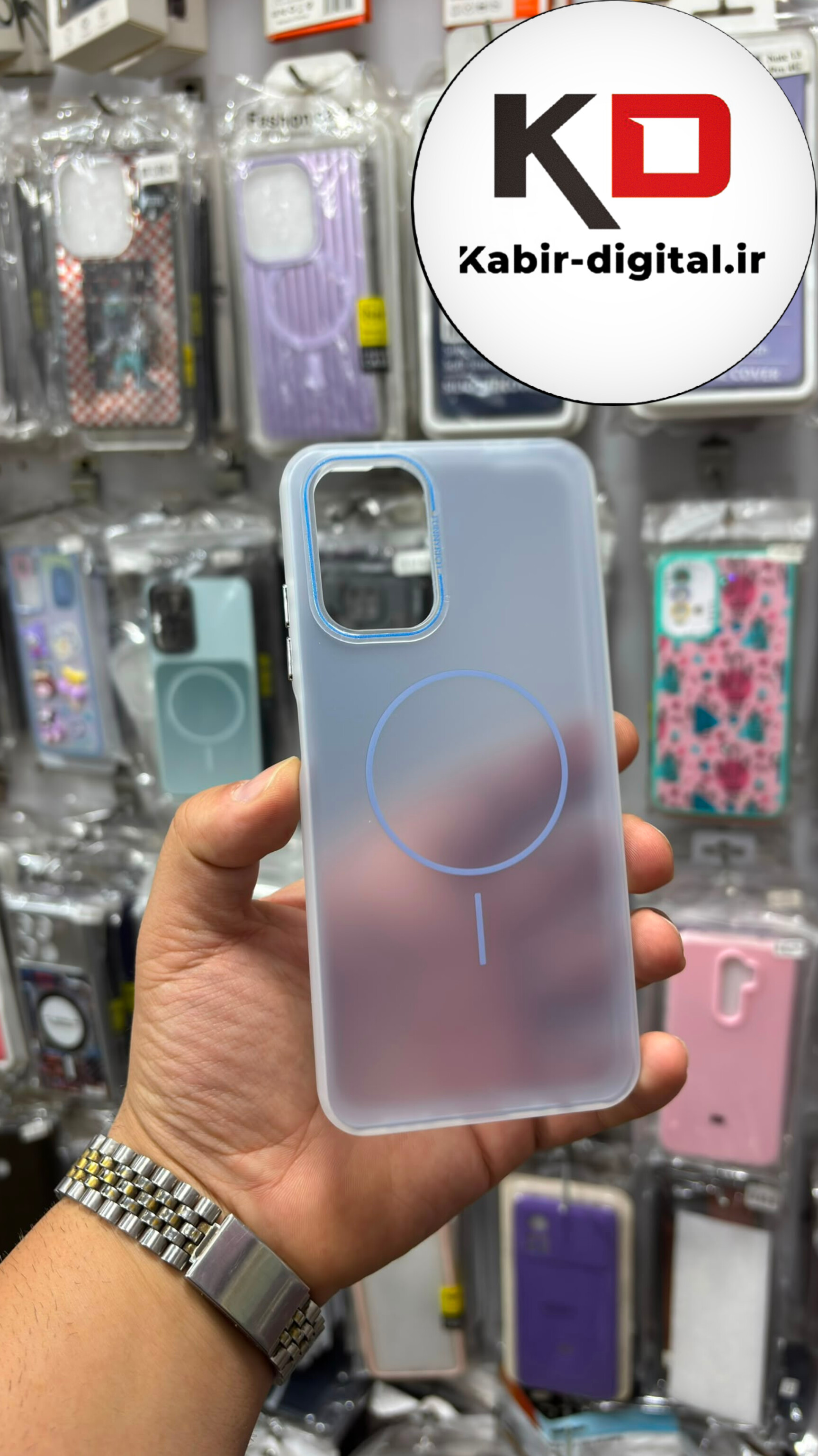 قاب گوشی Redmi Note 10 / Note 10s / POCO M5s شیائومی Pastel Case پاستلی  طرح مگ سیف Magsafe مات لنز رنگی آبی