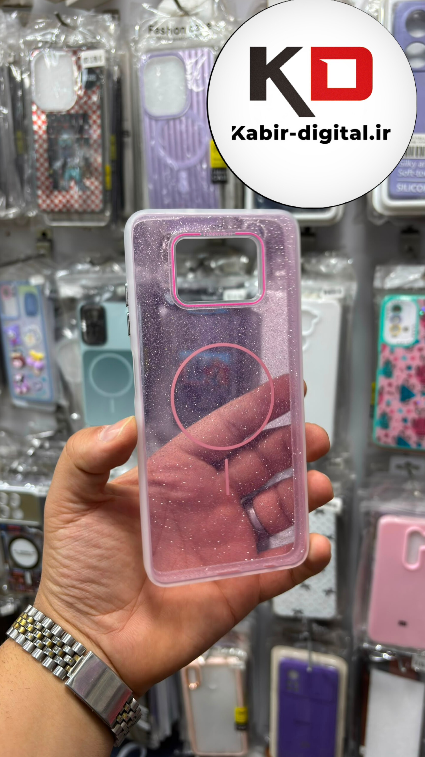 قاب گوشی Poco X3 / Poco X3 NFC / Poco X3 Pro شیائومی  Pastel Case پاستلی  طرح مگ سیف Magsafe اکلیلی لنز کرومی صورتی