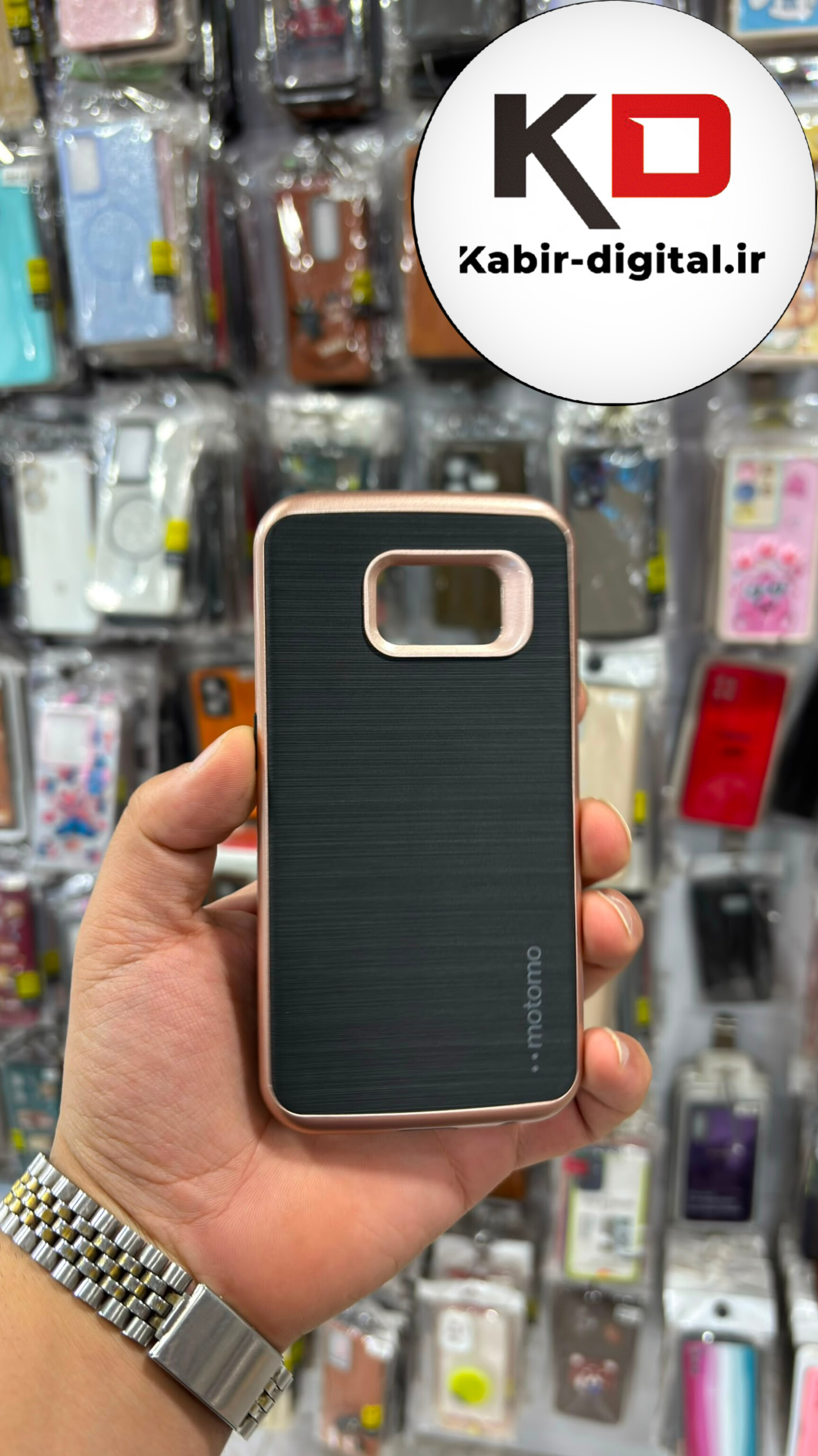 قاب گوشی Galaxy S6 edge سامسونگ سیلیکونی دو تکه Motomo مشکی