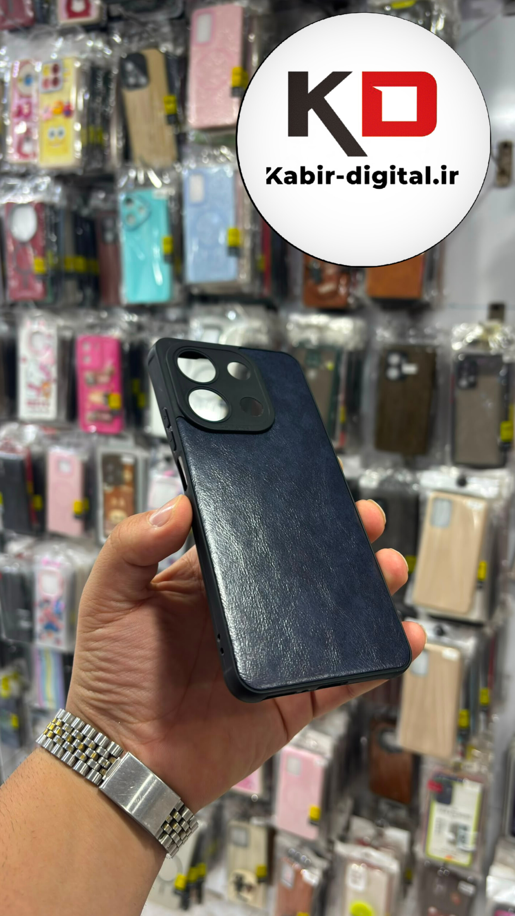 قاب گوشی Redmi Note 13 شیائومی طرح سیلیکونی چرمی ساده محافظ لنزدار سرمه ای