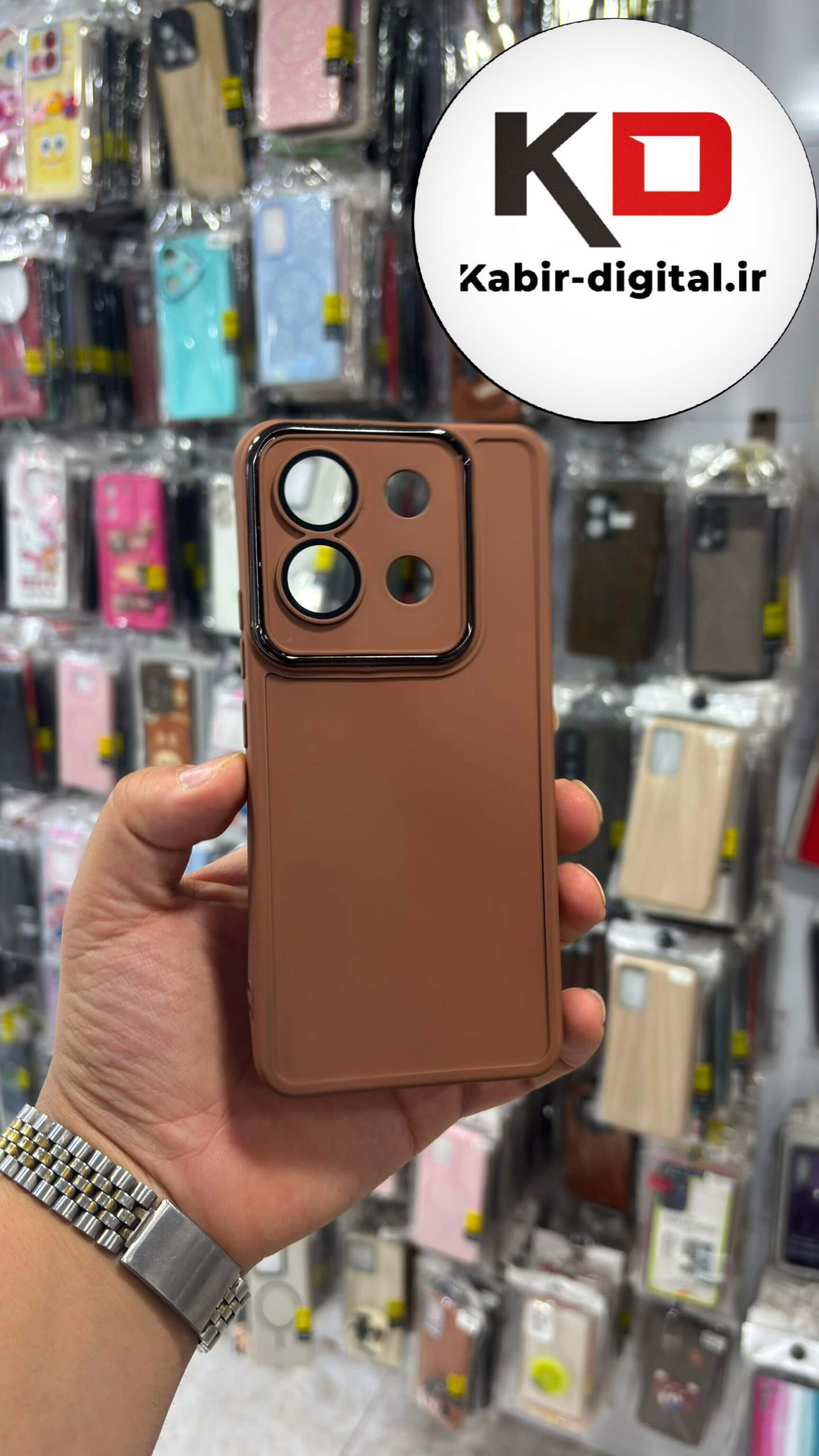 قاب گوشی Redmi Note 13 Pro 5G / POCO X6  شیائومی سیلیکونی اورجینال ژله ای طرح لنز متال محافظ لنز دار موکا