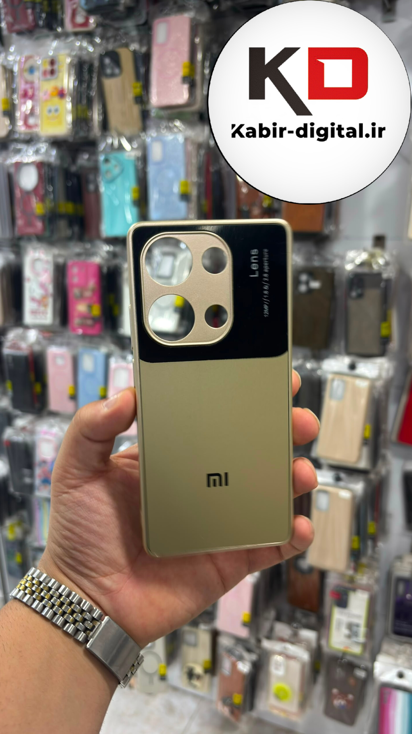 قاب گوشی Redmi Note 13 Pro 4G / POCO M6 Pro / Note 14s شیائومی طرح PVD مدل AUTO FOCUS محافظ لنز دار طلایی
