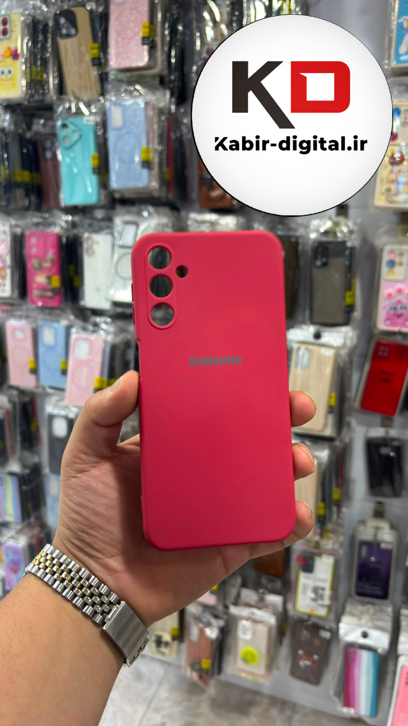 قاب گوشی Galaxy A24 سامسونگ سیلیکونی های کپی محافظ لنز دار قرمز