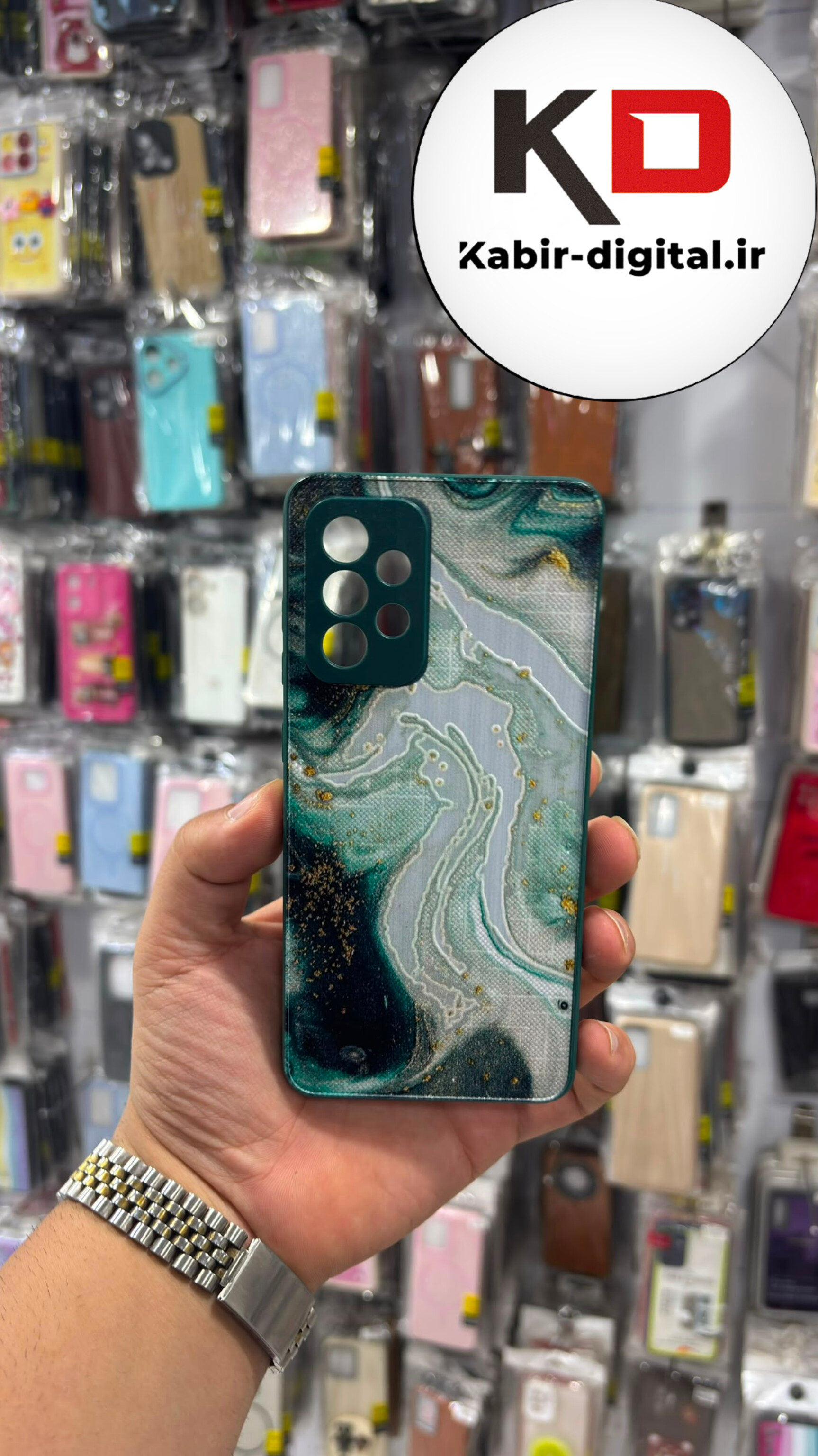قاب گوشی Galaxy A52s / A52 سامسونگ طرح گلد لاین رزین سوزنی لاکچری محافظ لنز دار