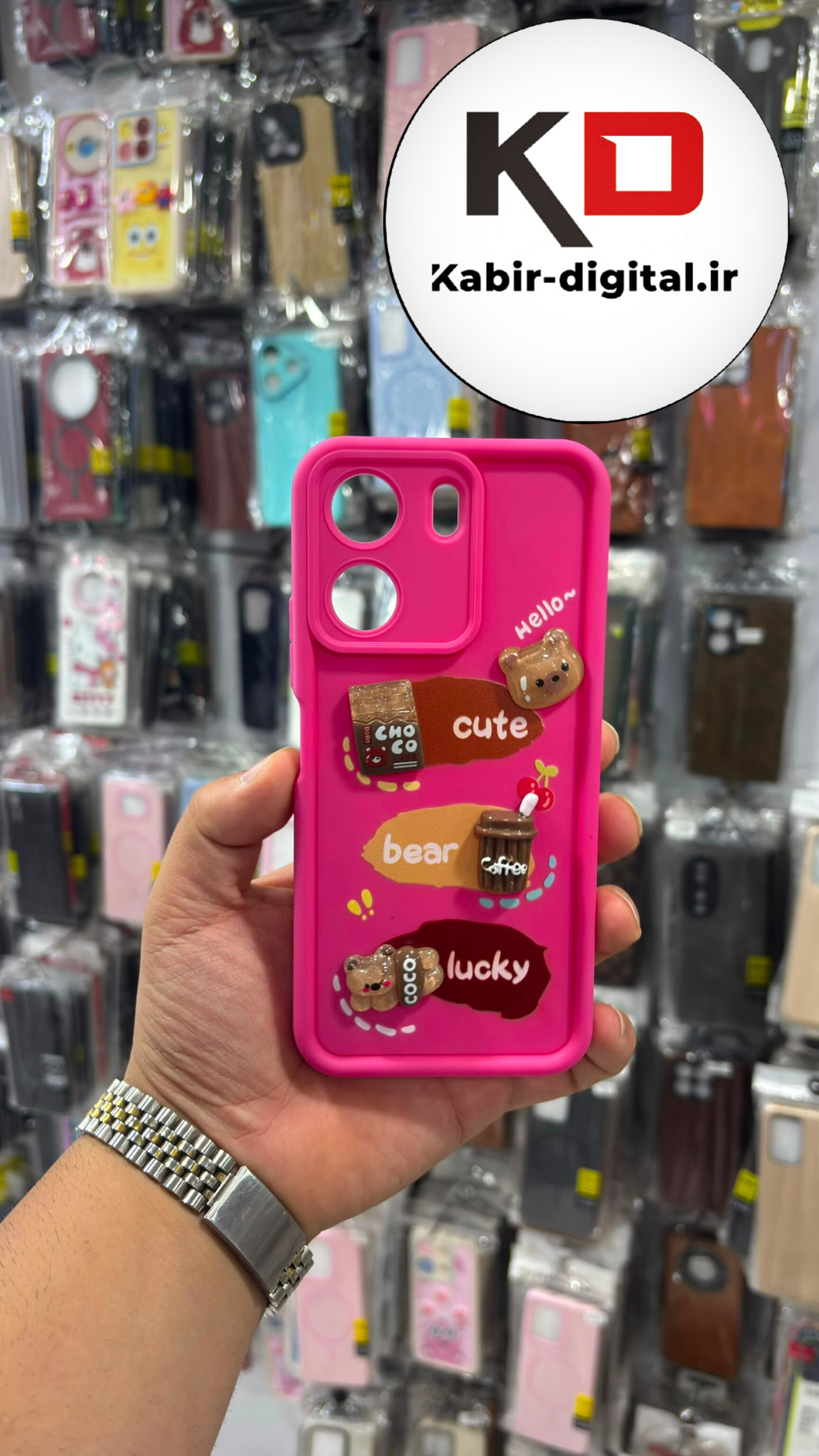 قاب گوشی Redmi 13C / POCO C65 شیائومی سیلیکونی ژله ای طرح عروسکی محافظ لنز دار صورتی