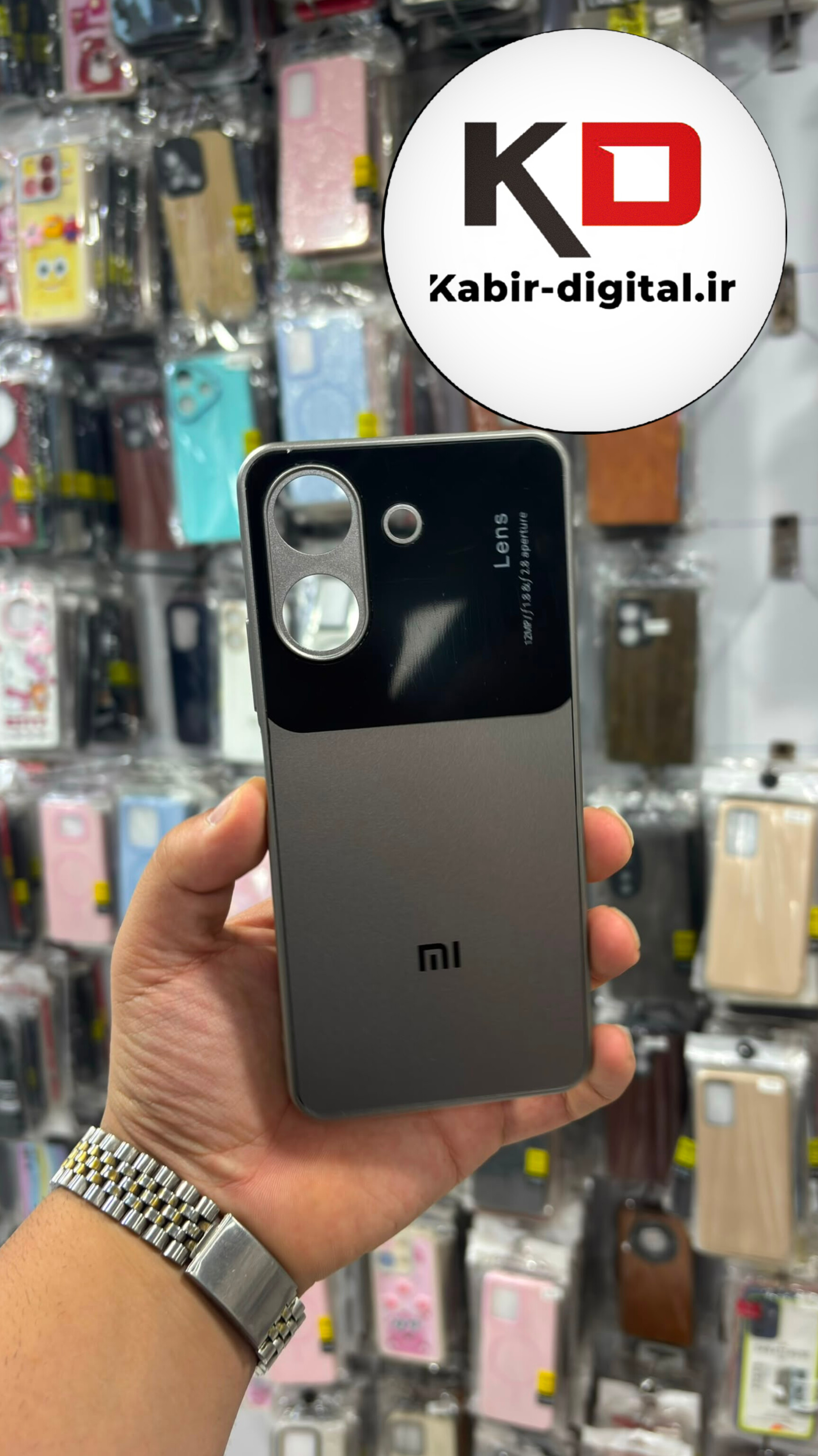 قاب گوشی Redmi 13C / POCO C65 شیائومی طرح PVD مدل AUTO FOCUS محافظ لنز دار طوسی