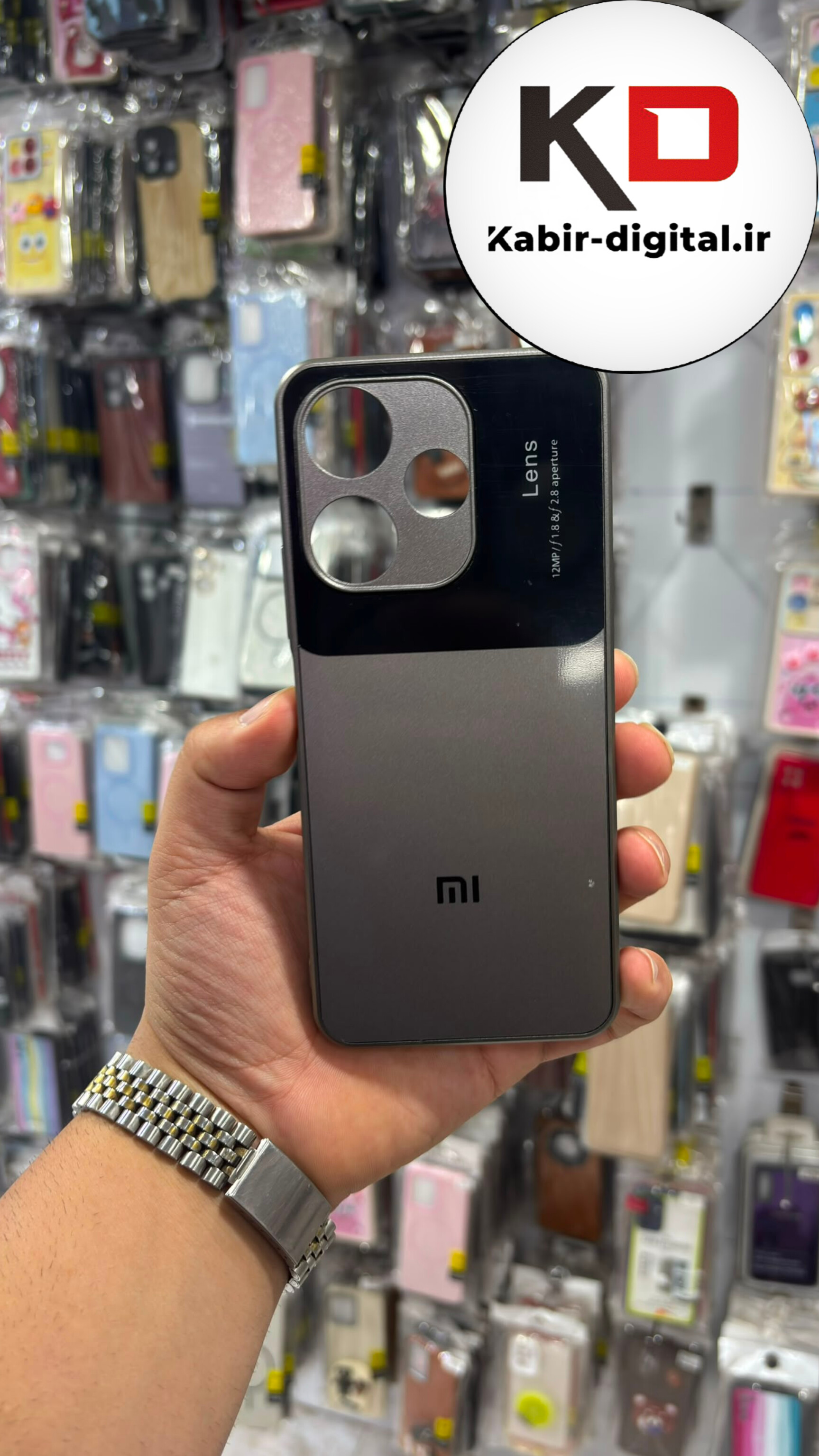 قاب گوشی Redmi 13 / POCO M6 شیائومی طرح PVD مدل AUTO FOCUS محافظ لنز دار طوسی