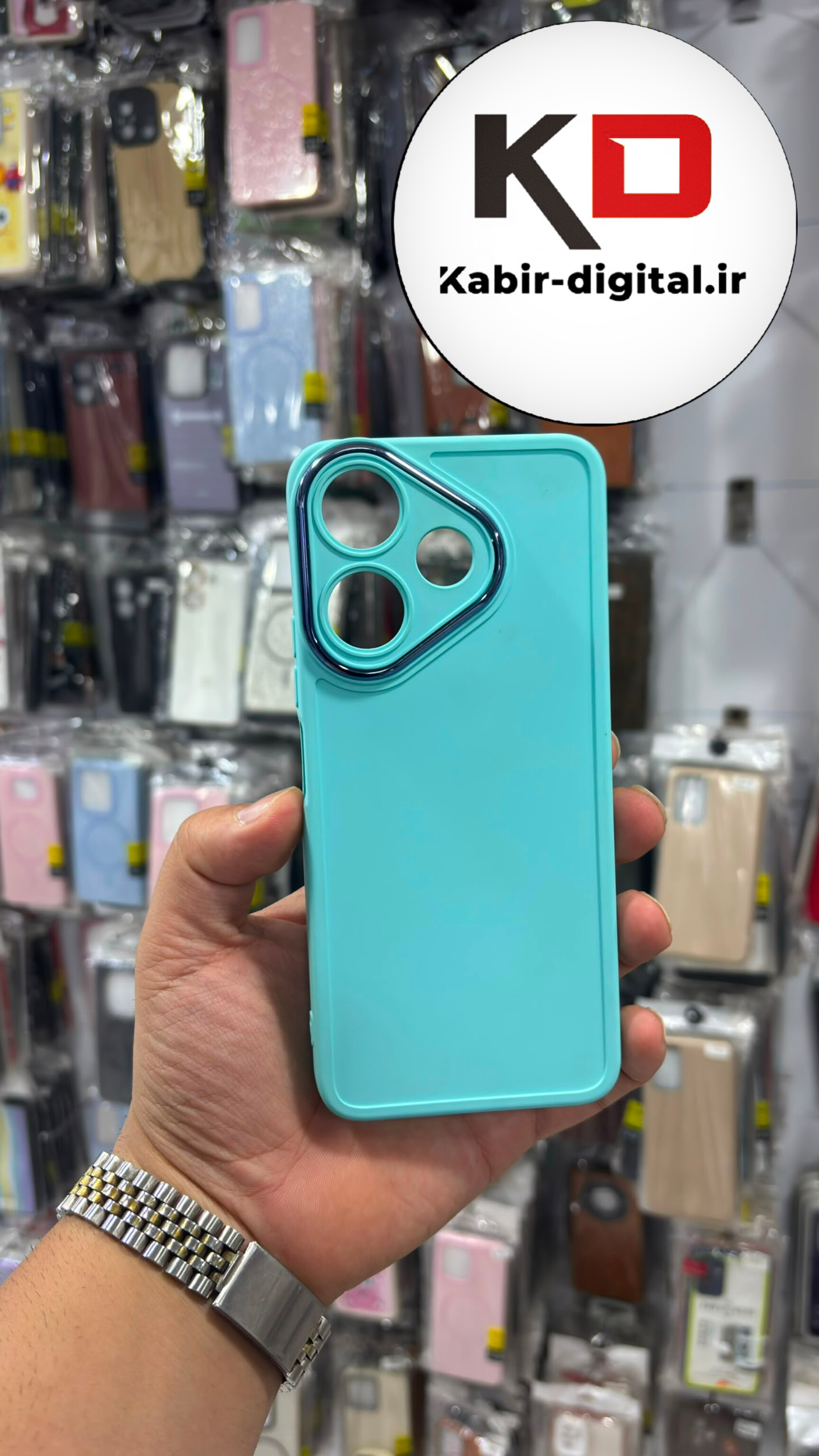 قاب گوشی Redmi 13 / POCO M6 شیائومی سیلیکونی Copper لنز متال طرح ساده فیروزه ایی محافظ لنزدار