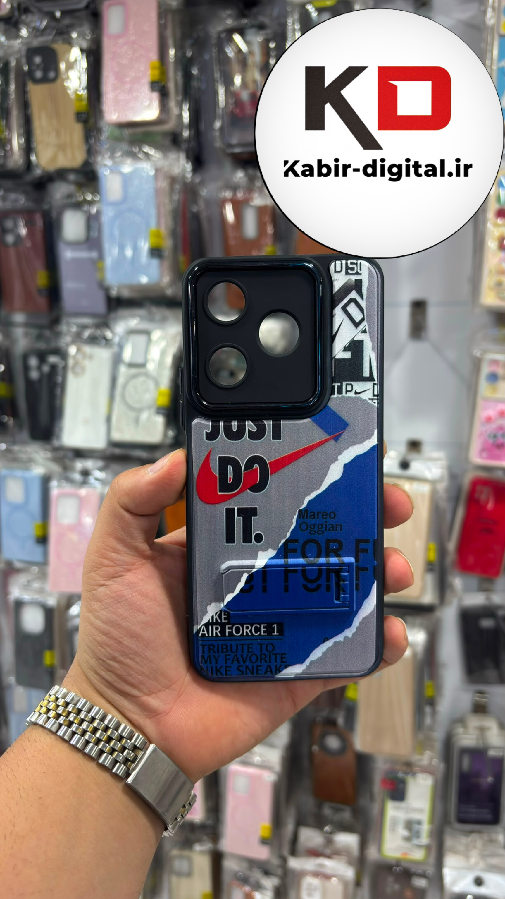قاب گوشی Redmi 13 / POCO M6 شیائومی سیلیکونی Solid Case لنز کرومی استندشو محافظ لنزدار