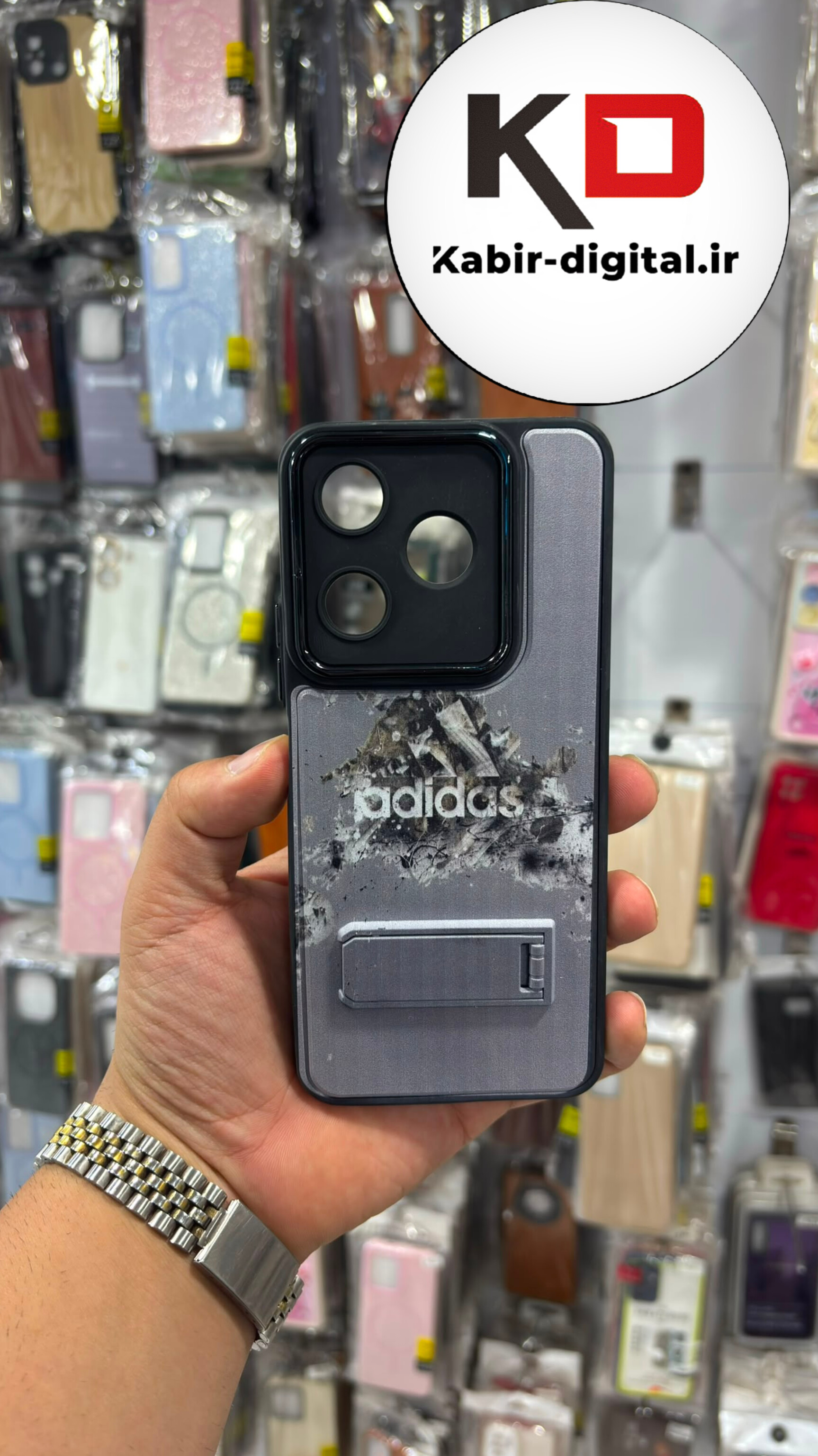 قاب گوشی Redmi 13 / POCO M6 شیائومی سیلیکونی Solid Case لنز کرومی استندشو محافظ لنزدار