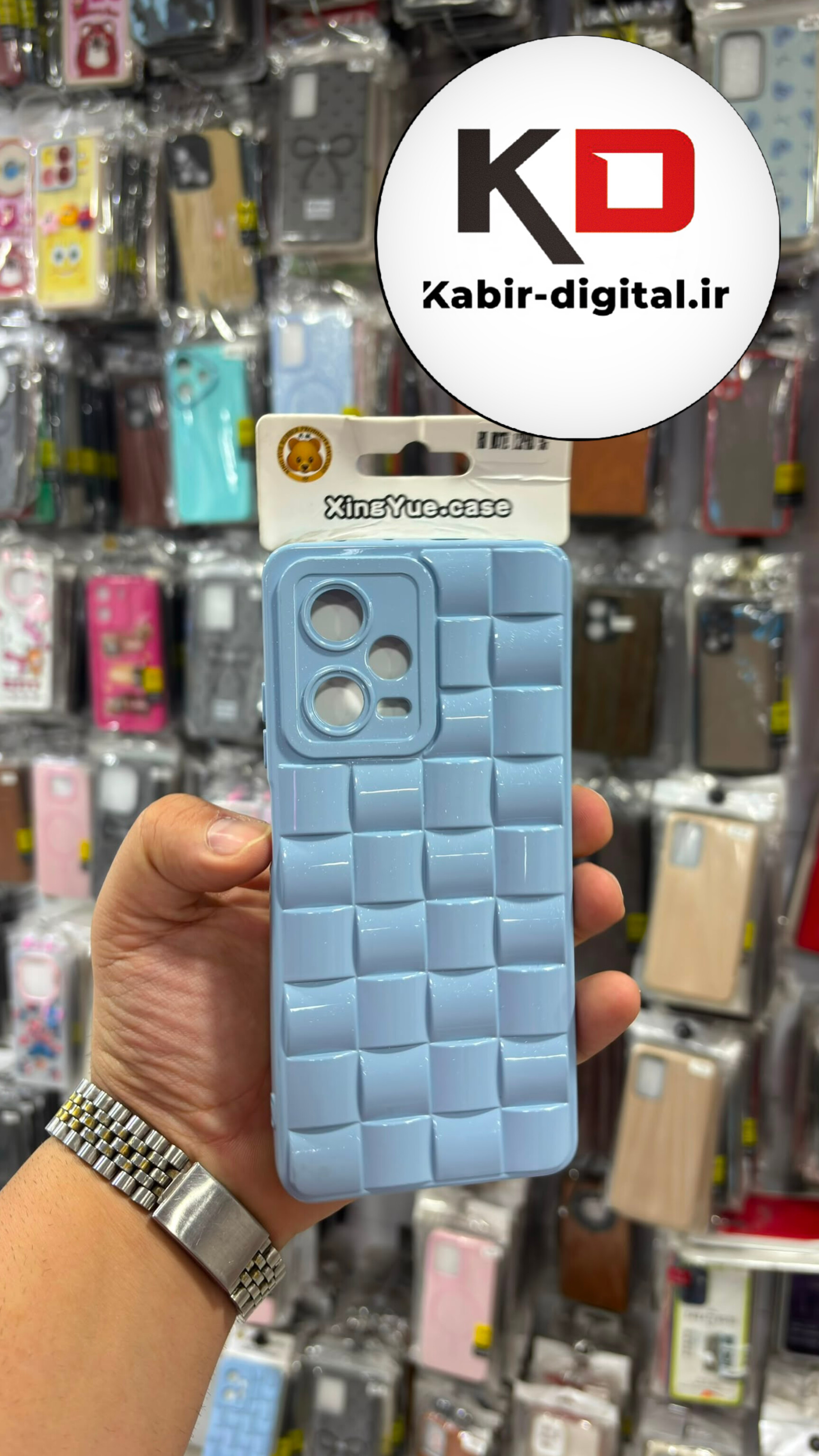 قاب گوشی Redmi Note 12 Pro 5g  / POCO X5 Pro شیائومی سیلیکونی پافری برجسته طرح The North Face محافظ لنز دار آبی پاستیلی