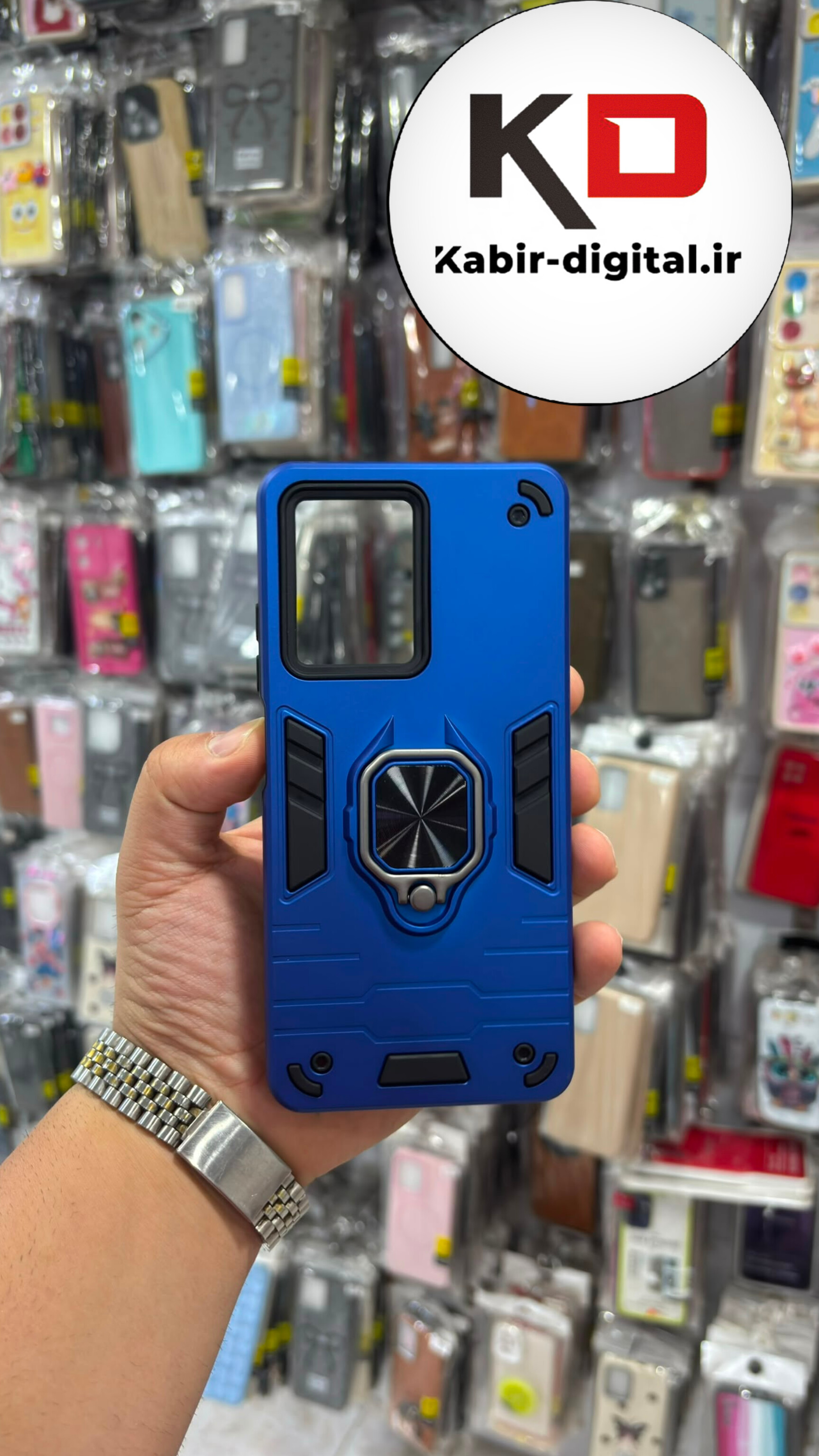 قاب گوشی Redmi Note 12 Pro 5g  / POCO X5 Pro شیائومی طرح ضد ضربه بتمن فول کاور هولدر دار آبی