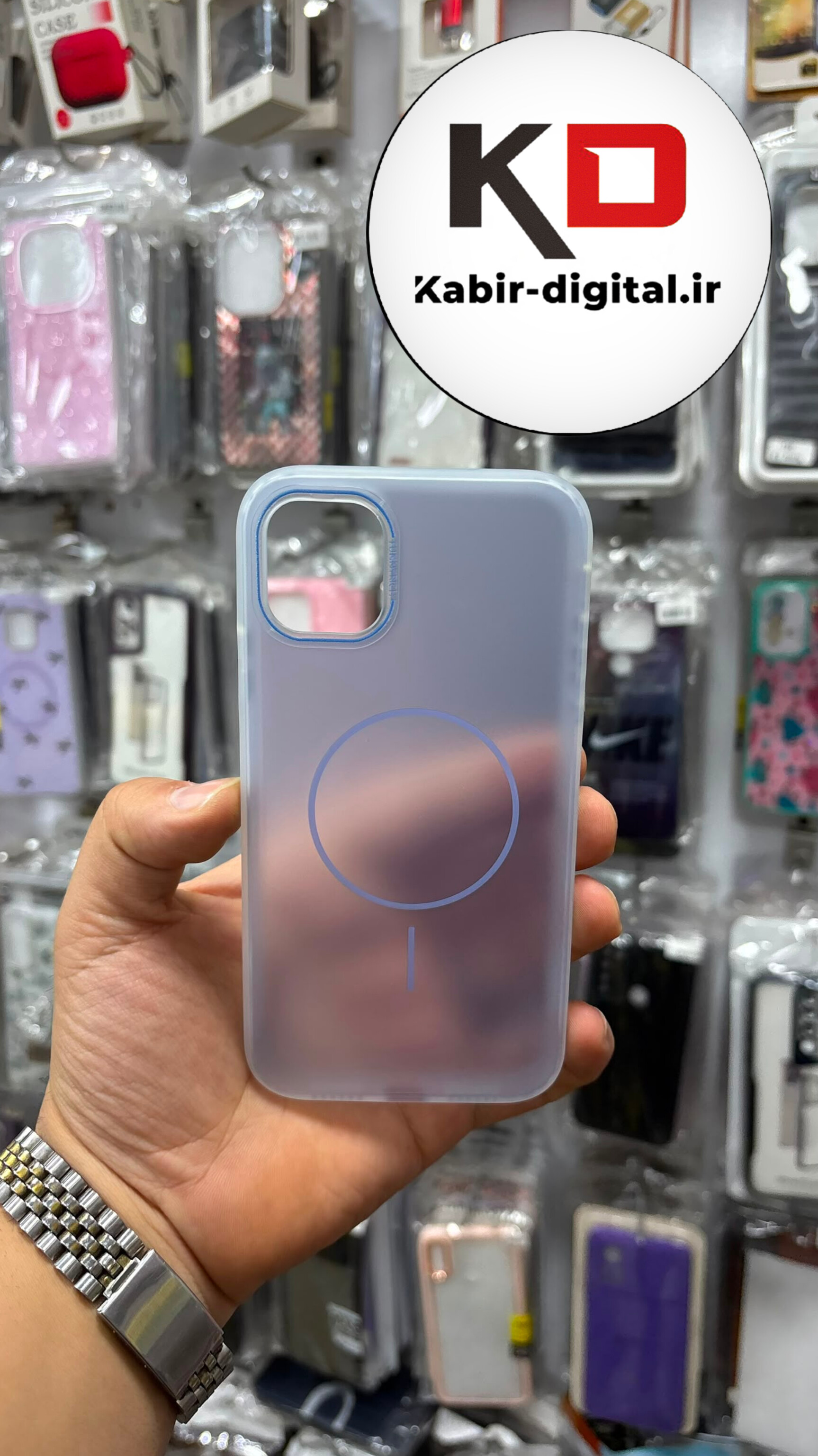 قاب گوشی  iPhone  11 Pro آیفون Pastel Case پاستلی  طرح مگ سیف Magsafe مات لنز رنگی آبی