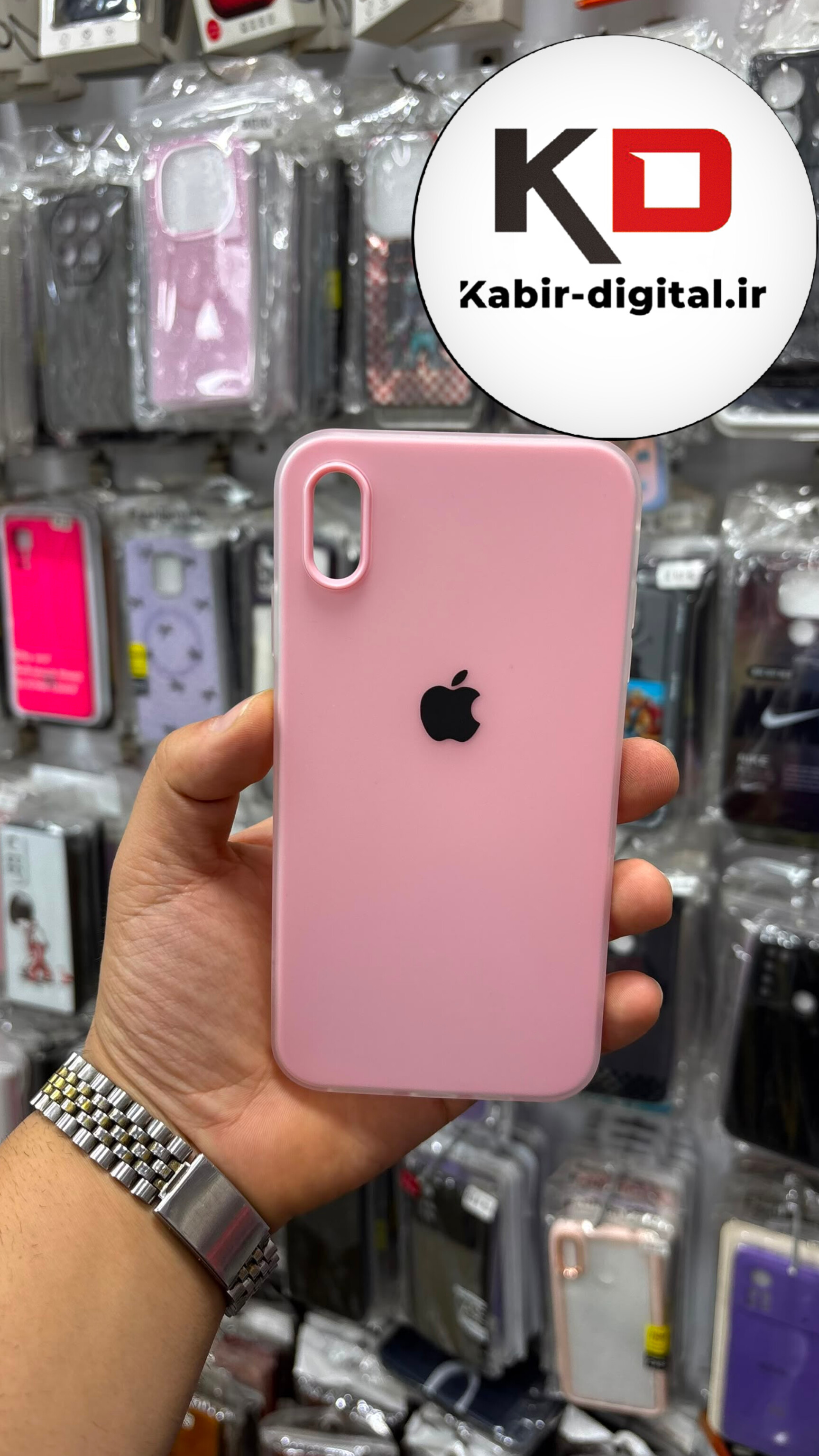 قاب گوشی  iPhone  XS Max  آیفون Pastel Case پاستلی لوگو دار ضد ضربه لنز برجسته صورتی