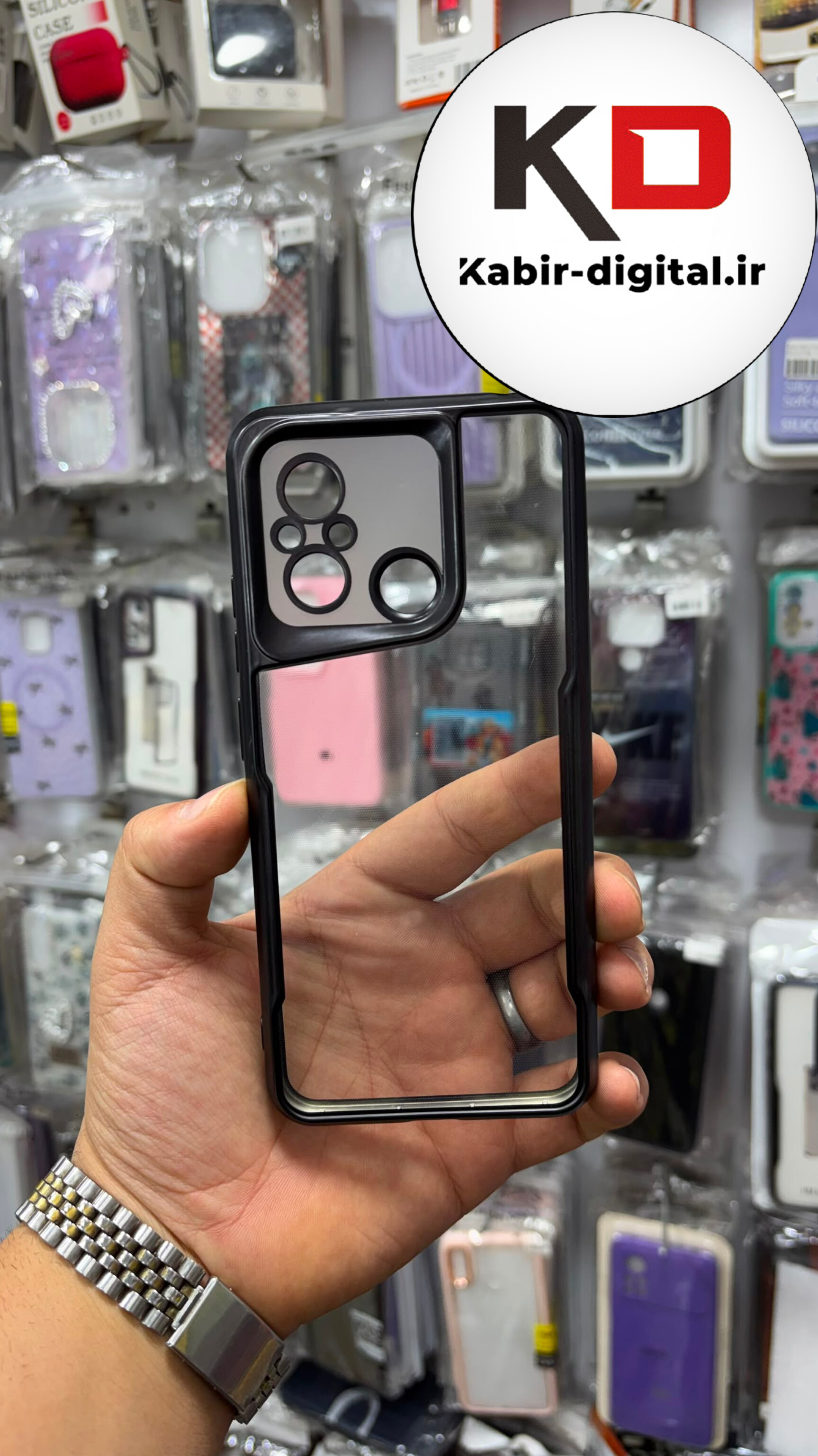 قاب گوشی Redmi 12 / POCO C55 شیائومی طرح ژله ای New Zone شفاف لاکچری مشکی