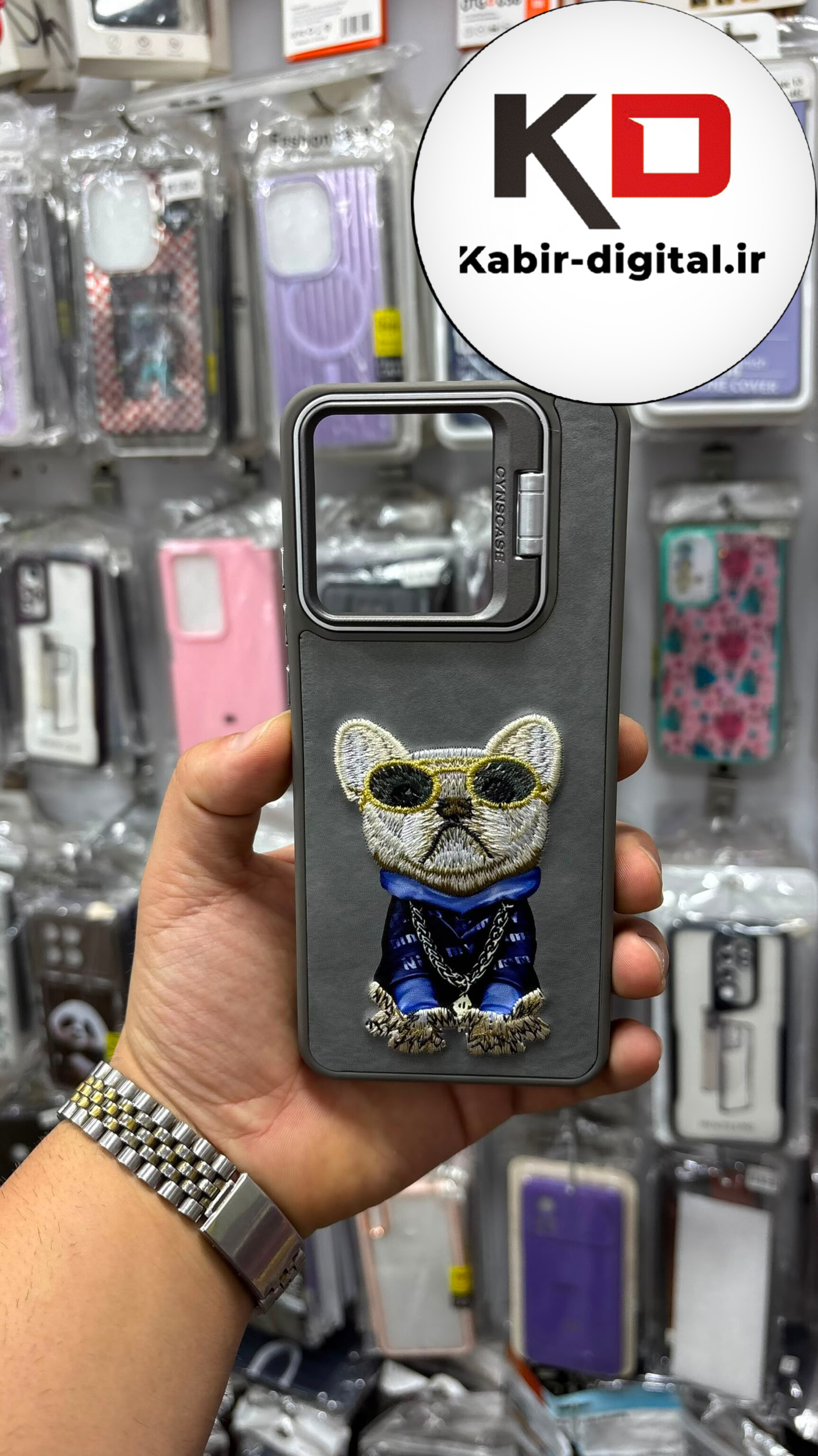 قاب گوشی Redmi 12 / POCO C55/ Redmi 10c / POCO C40 شیائومی سیلیکونی استندشو Case Pro طرح تدی لنز متال طوسی
