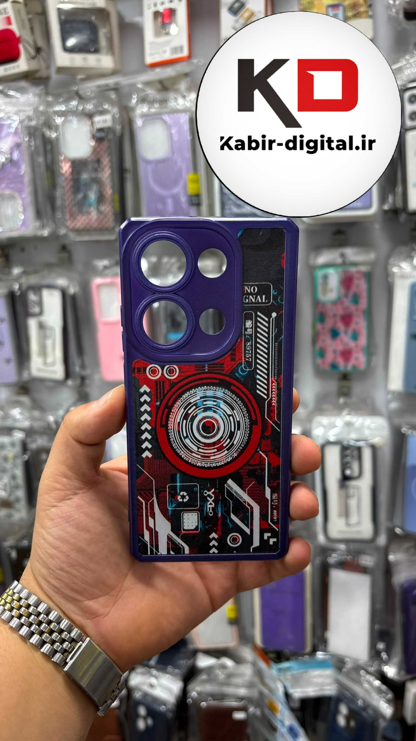 قاب گوشی Redmi Note 13 Pro 4g / POCO M6 / Note 14s شیائومی طرح مگ سیفی MagSafe آینه ای برند Case Tify مدل اسپرت HIGH VOLTAGE محافظ لنزدار بنفش