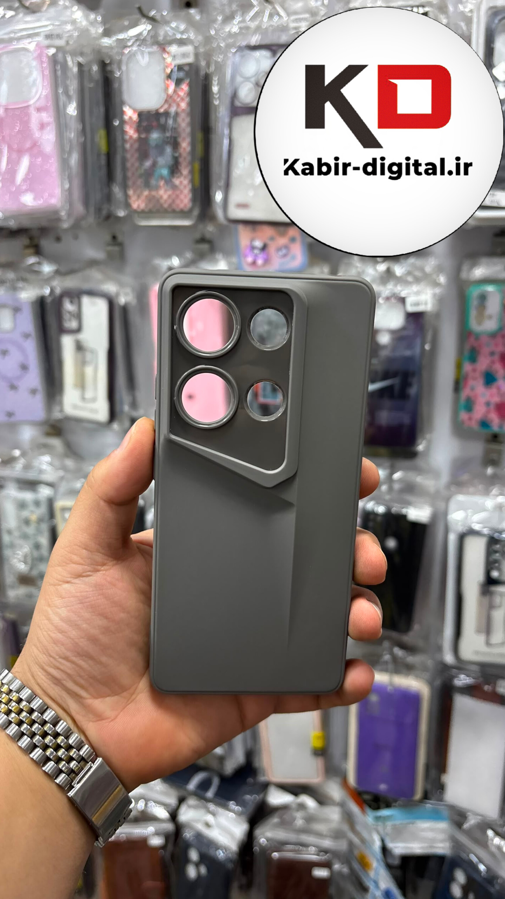 قاب گوشی Redmi Note 13 Pro 4g  / POCO M6 Pro/ Note 14s شیائومی طرح سری Porsche Design پورش دیزاین Hard LUXURY محافظ لنز دار طوسی