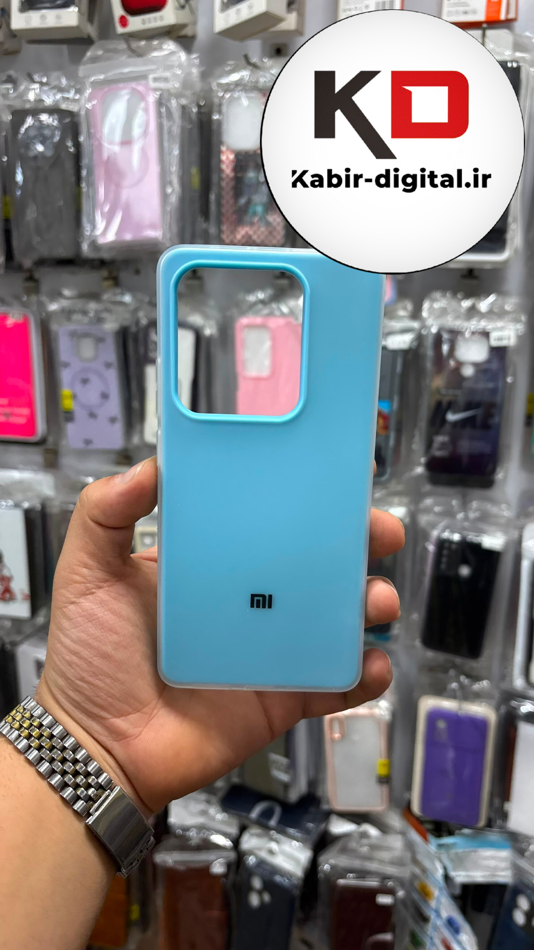 قاب گوشی Redmi Note 13 Pro 4g  / POCO M6 Pro/ Note 14s شیائومی Pastel Case پاستلی لوگو دار ضد ضربه لنز برجسته آبی