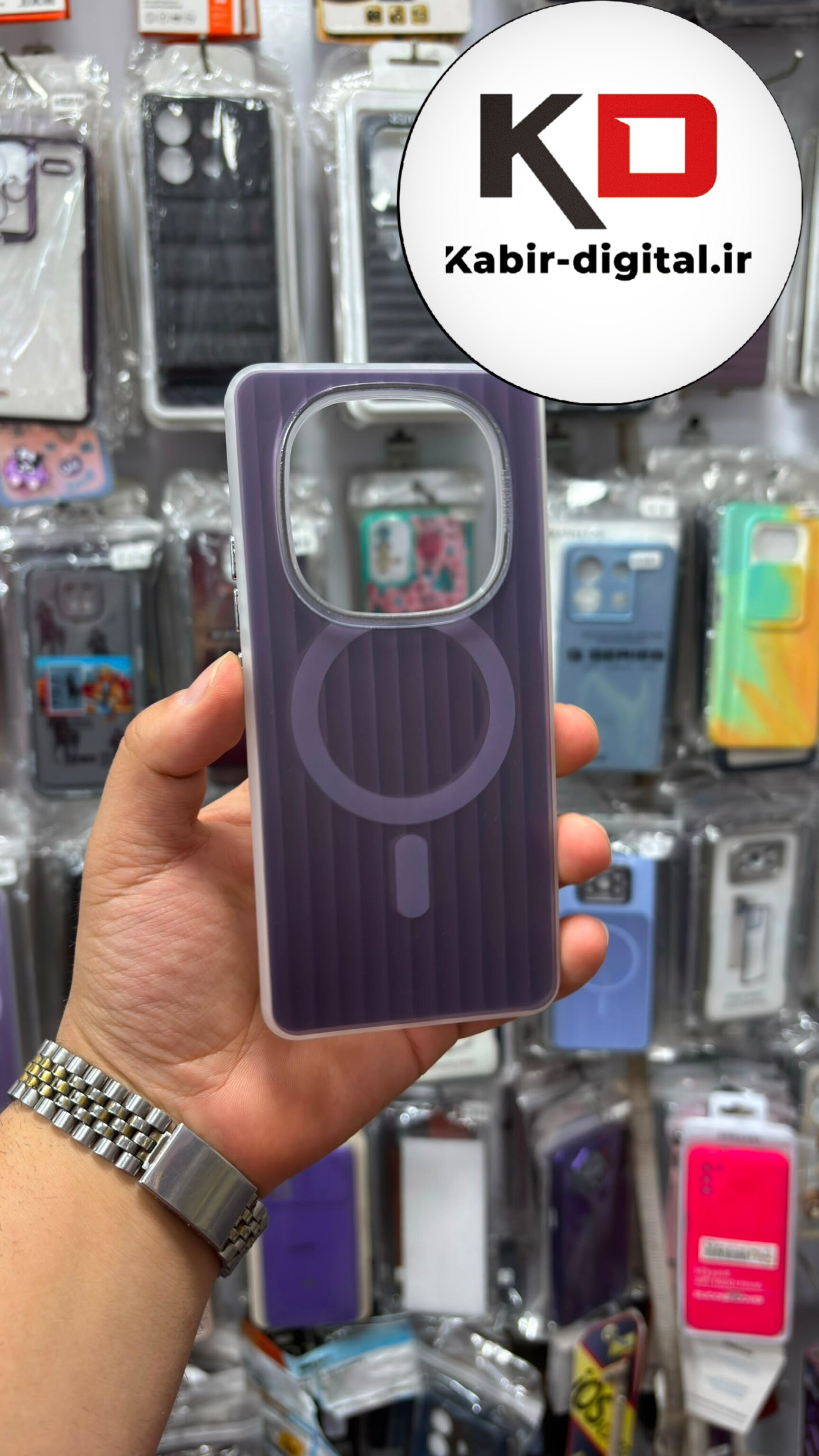 قاب گوشی Redmi Note 14 Pro 4G /Note 14 Pro 5G / Note 14 Pro Plus/ POCO X7 / Note 15 شیائومی  اورجینال SO COOL سوکول لنز کرومی براق طرح مگ سیف کرکره ایی بنفش