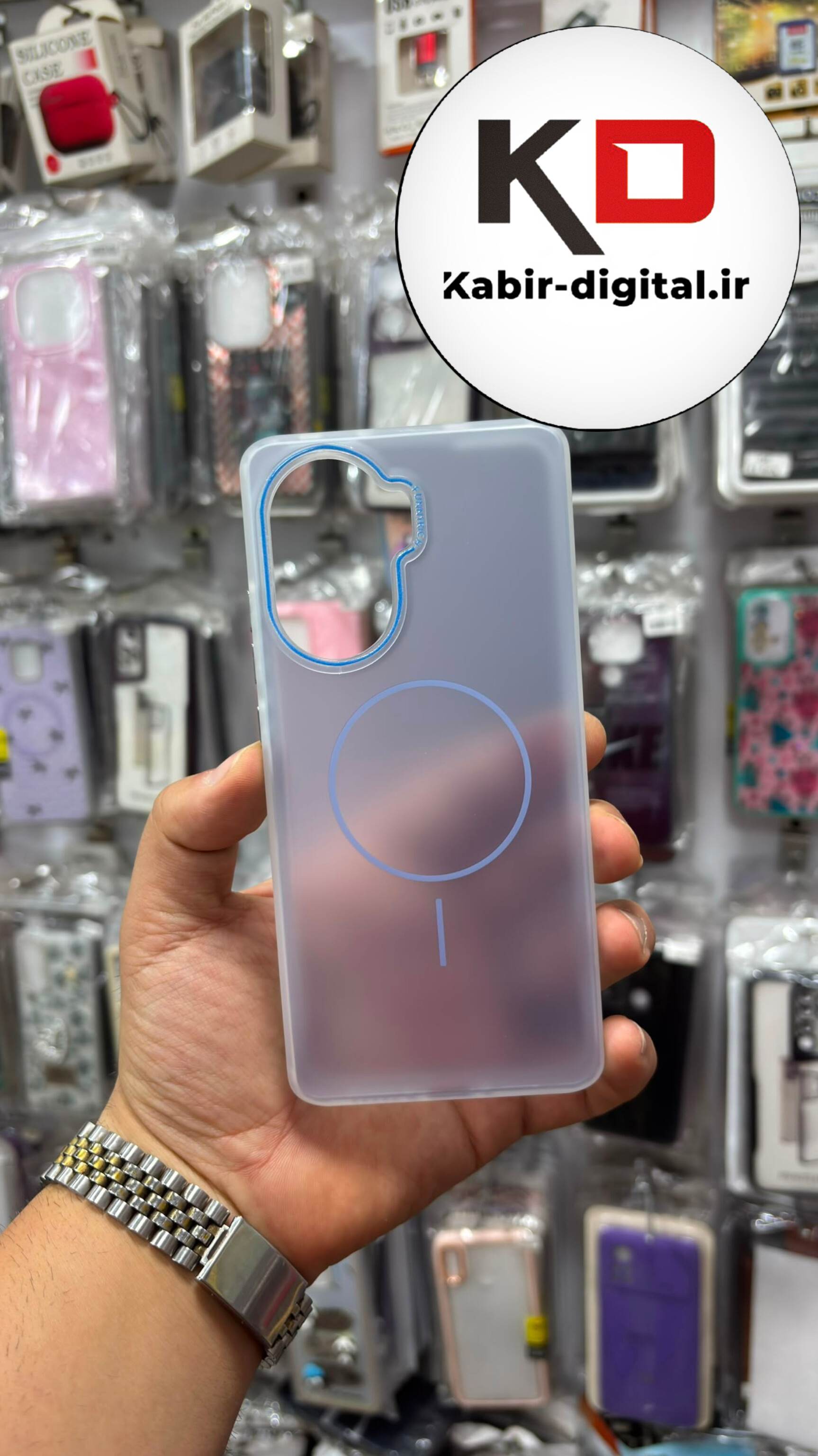 قاب گوشی Redmi Turbo 4 5g  / POCO X7 Pro شیائومی Pastel Case پاستلی  طرح مگ سیف Magsafe مات لنز رنگی آبی