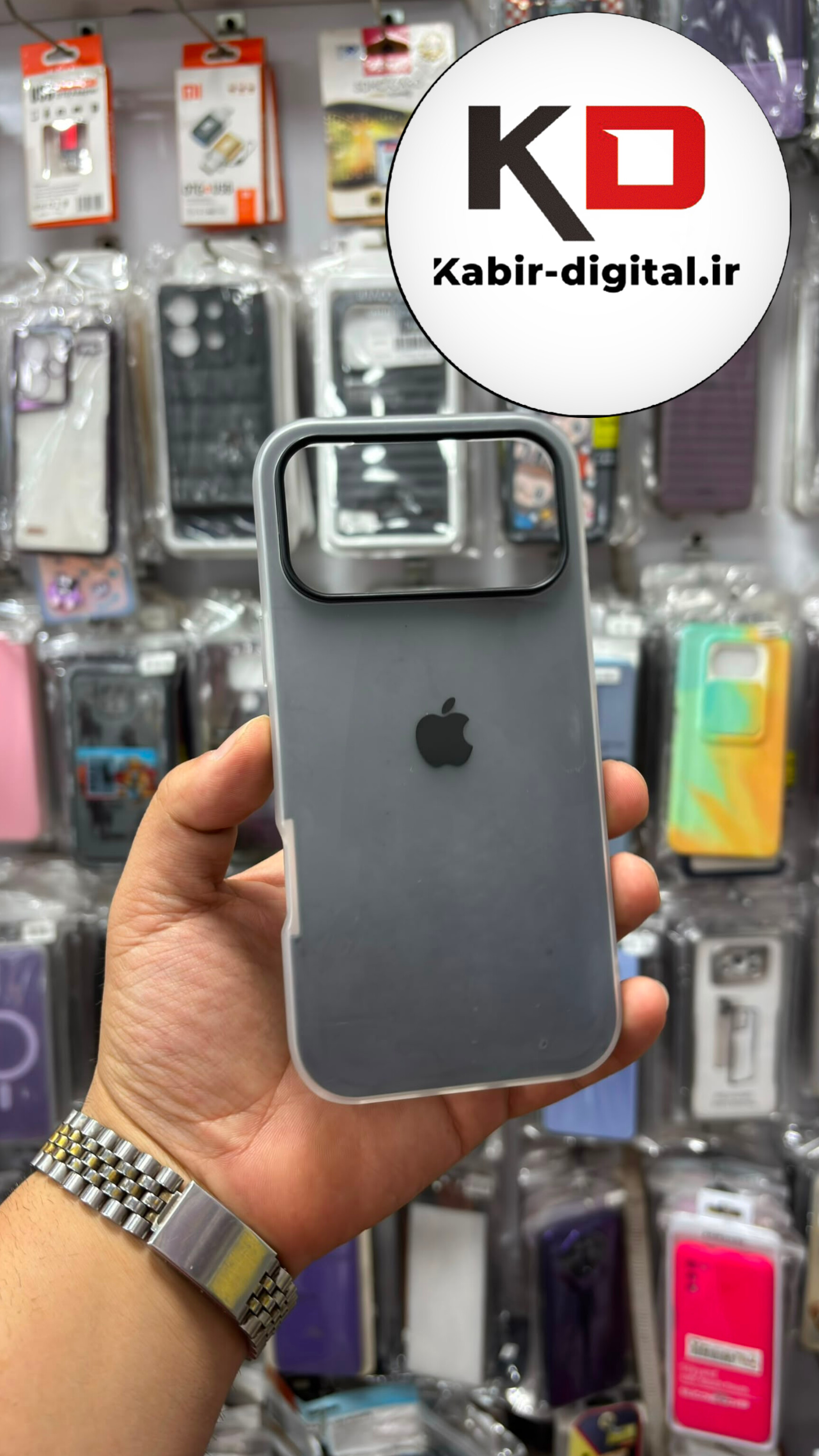 قاب گوشی iPhone 17 Pro Max آیفون  Pastel Case پاستلی لوگو دار ضد ضربه لنز برجسته مشکی