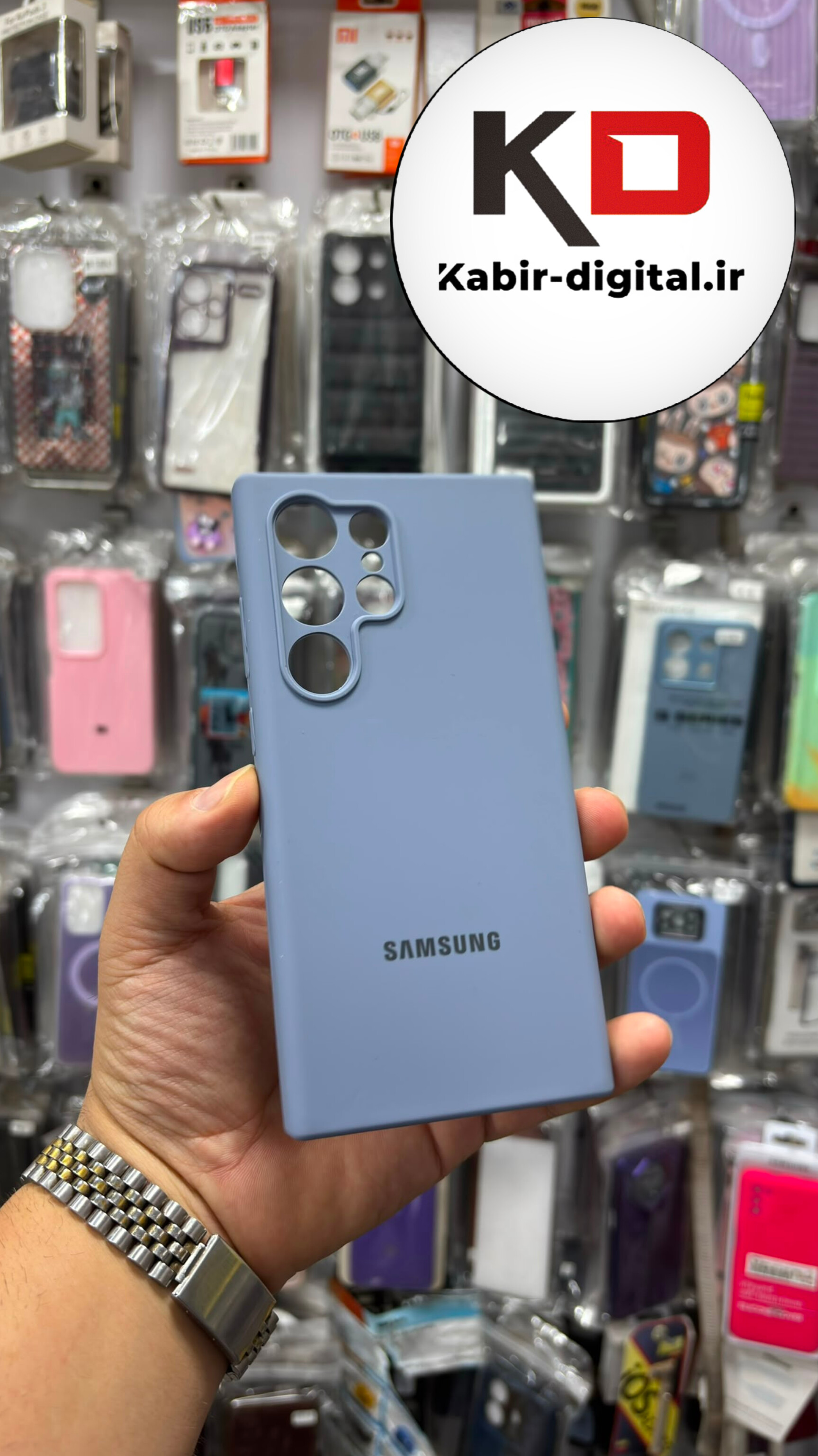 قاب گوشی Galaxy S24 Ultra سامسونگ سیلیکونی اورجینال درجه یک زیر بسته داخل پارچه محافظ لنز دار فیلی