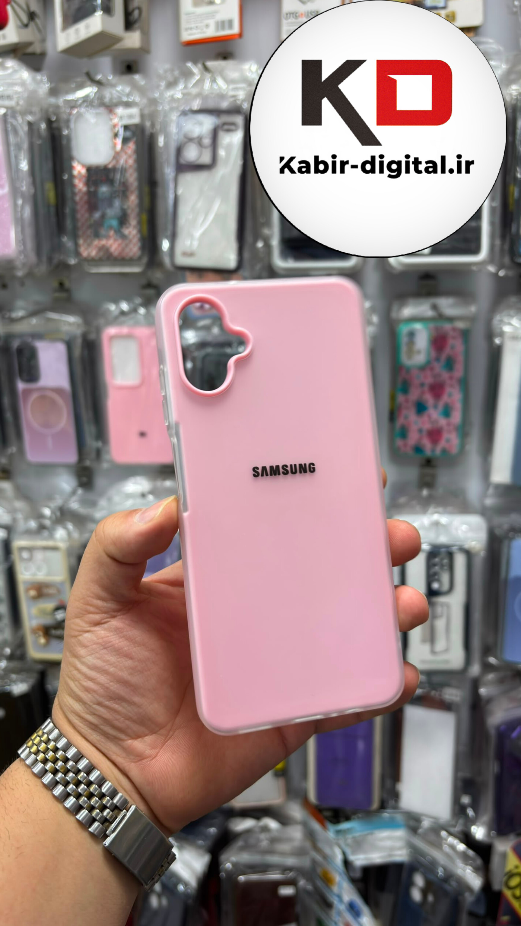 قاب گوشی Galaxy A06 سامسونگ Pastel Case پاستلی لوگو دار ضد ضربه لنز برجسته صورتی