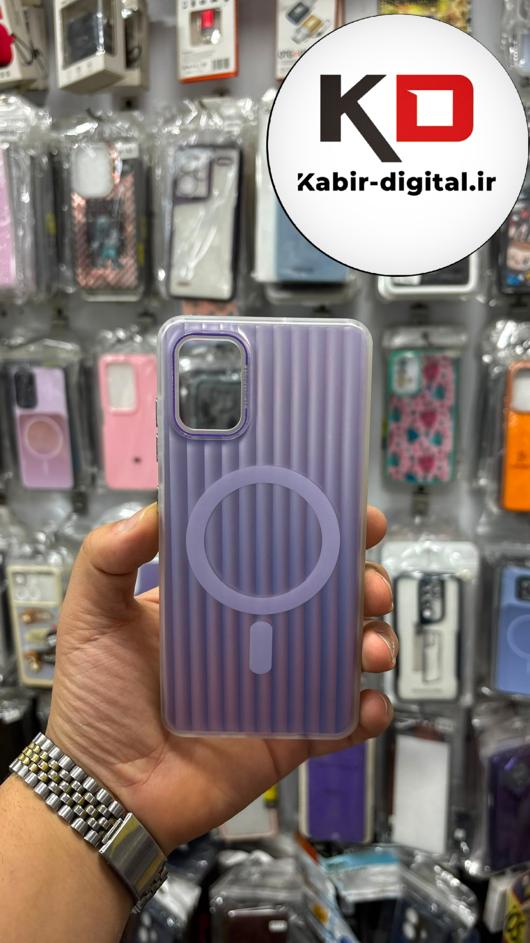 قاب گوشی Galaxy A51 / A31سامسونگ اورجینال SO COOL سوکول لنز کرومی براق طرح مگ سیف کرکره ایی بنفش