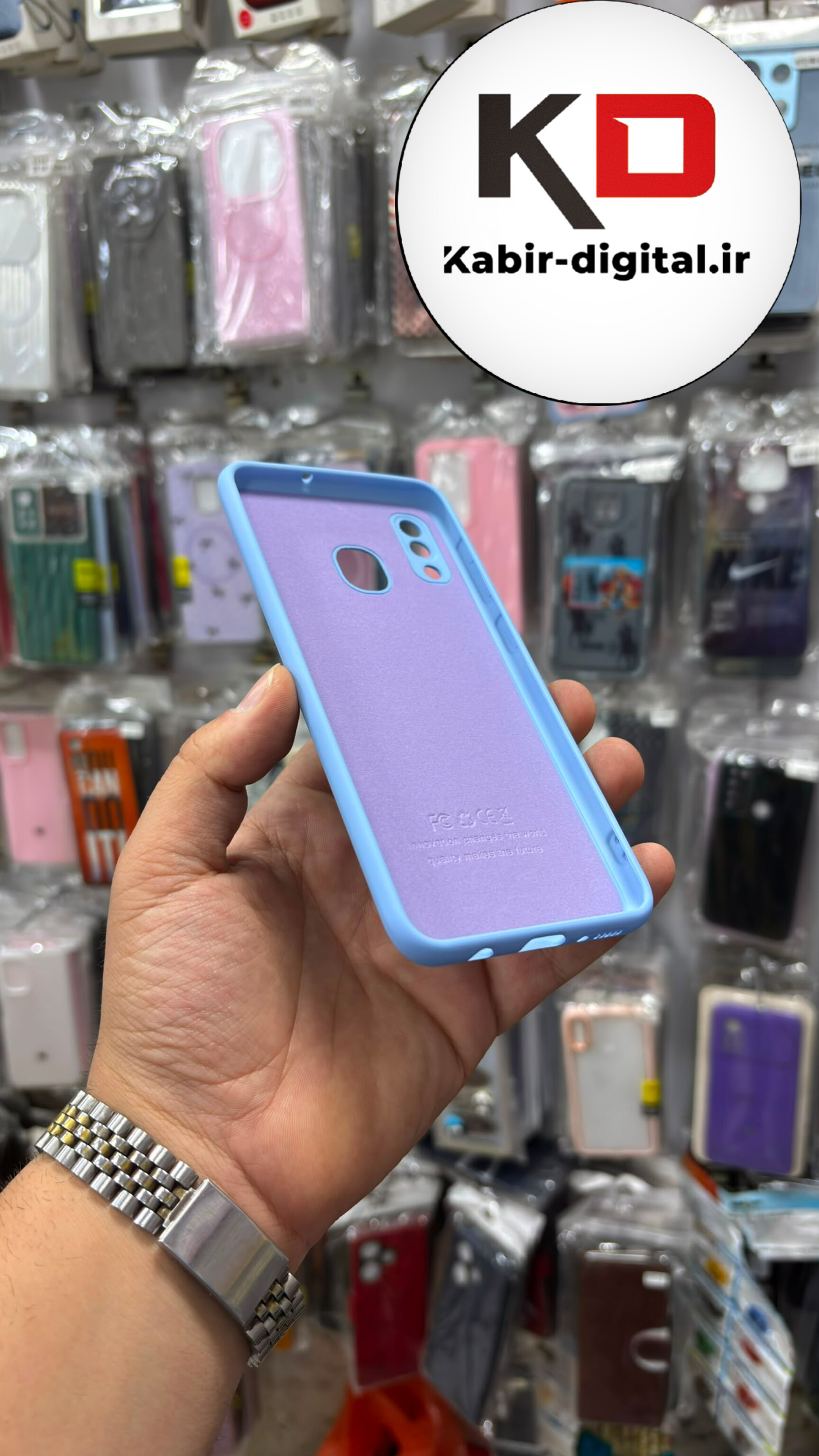 قاب گوشی Galaxy A20 / A30 سامسونگ سیلیکونی اورجینال درجه یک زیر بسته داخل پارچه محافظ لنزدار آبی
