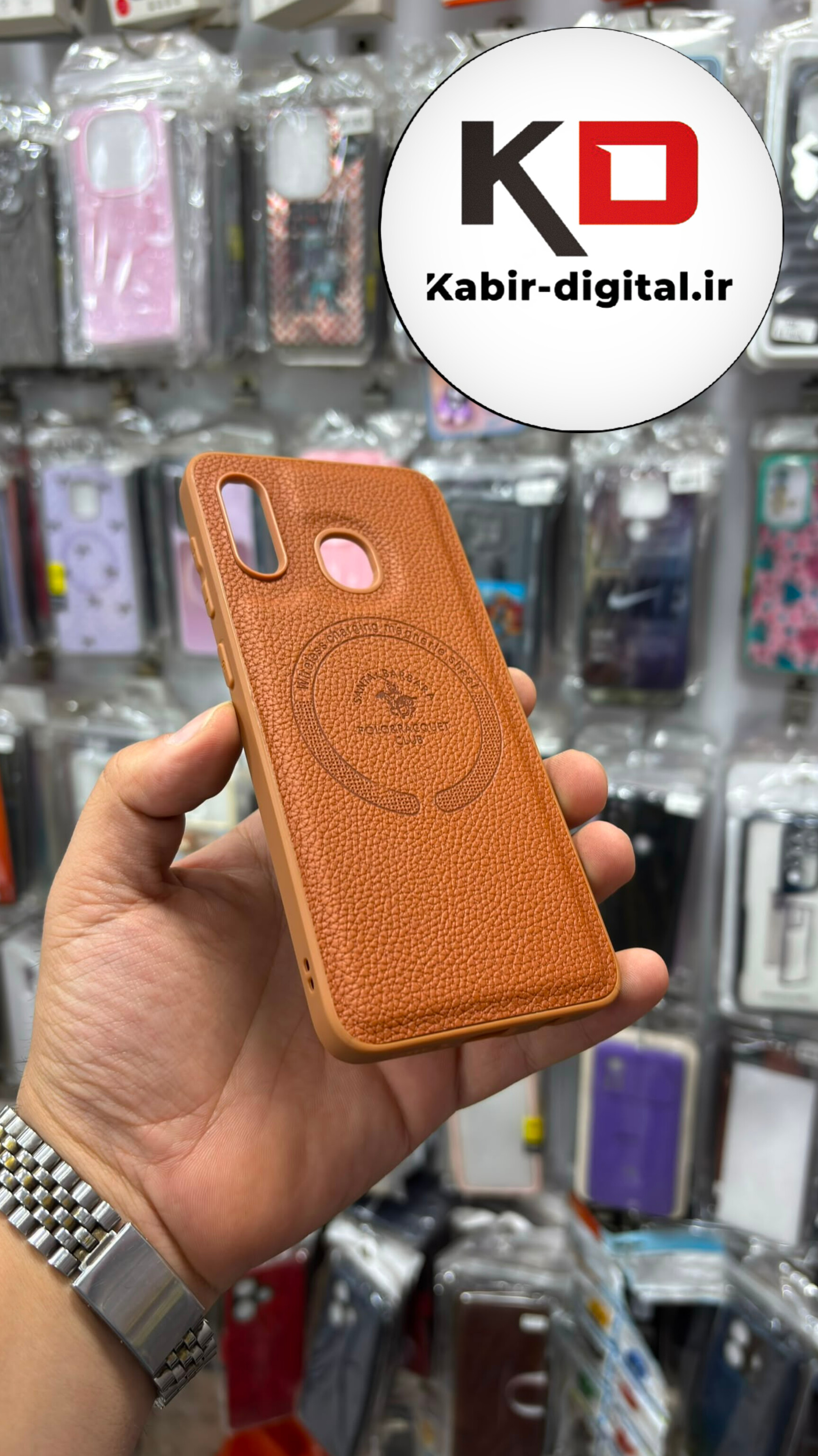 قاب گوشی Galaxy A20 / A30 سامسونگ  طرح چرمی مگ سیف کلاسیک HARD چرمی پولوکا PULOKA متال کیس قهوه ایی