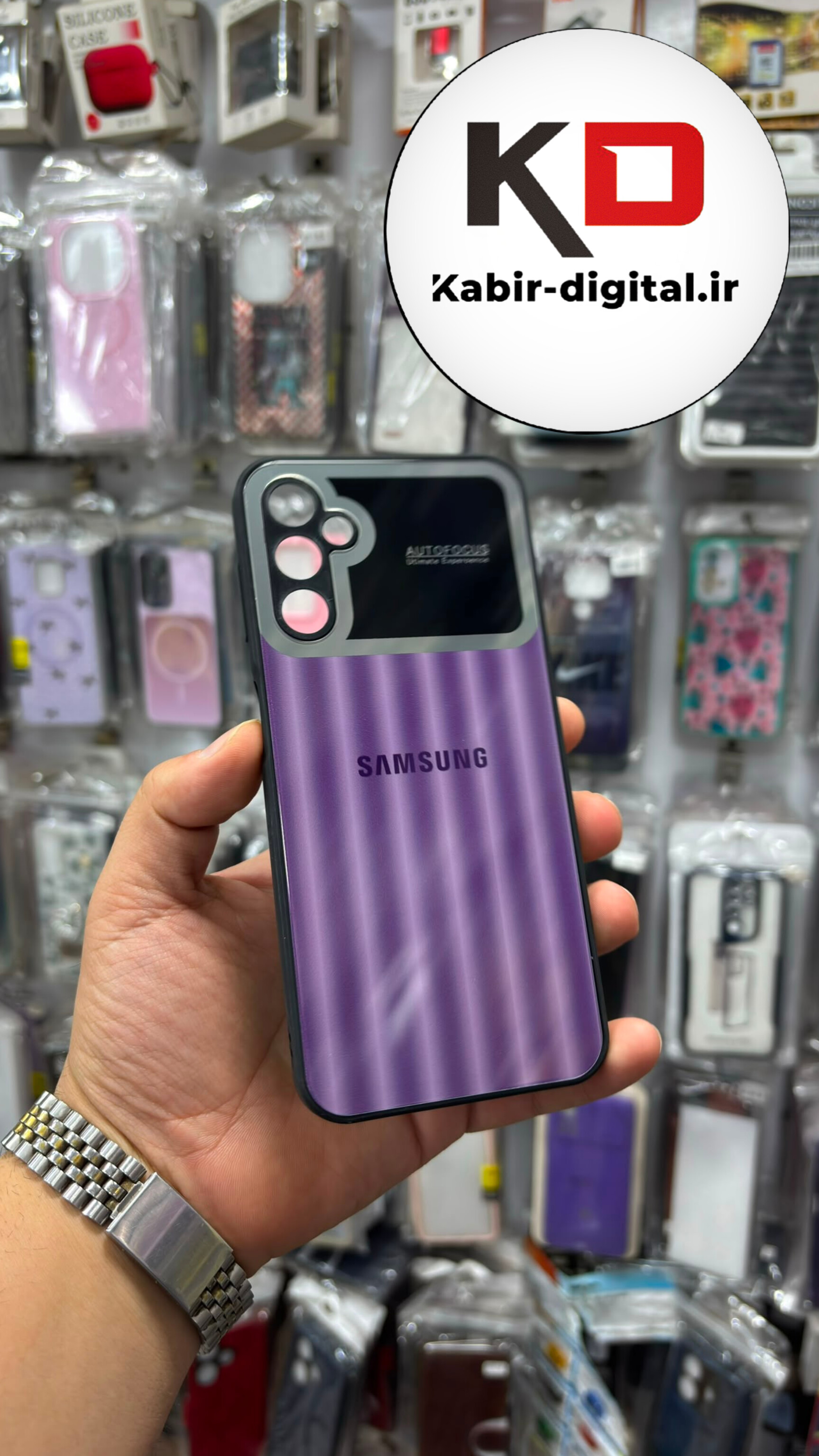 قاب گوشی Galaxy A14 سامسونگ PVD دور سیلیکونی Auto Focus محافظ لنز دار