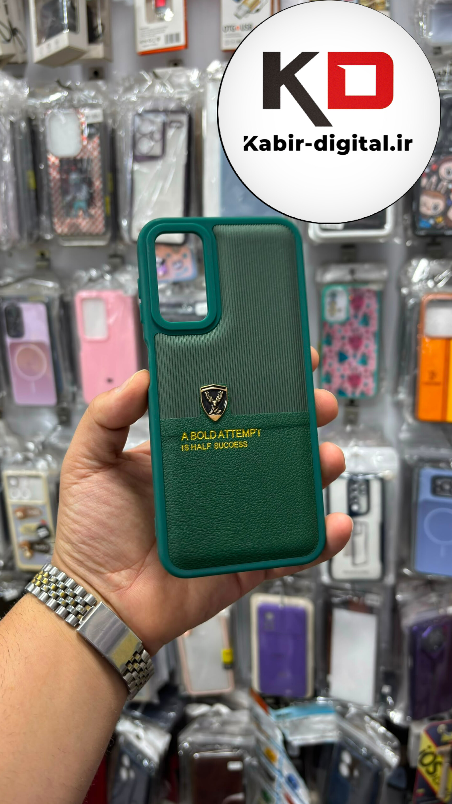 قاب گوشی Galaxy A14 سامسونگ سیلیکونی اورجینال پافر چرمی اورجینال گوزنی لاماری لاکچری دیزاین سبز