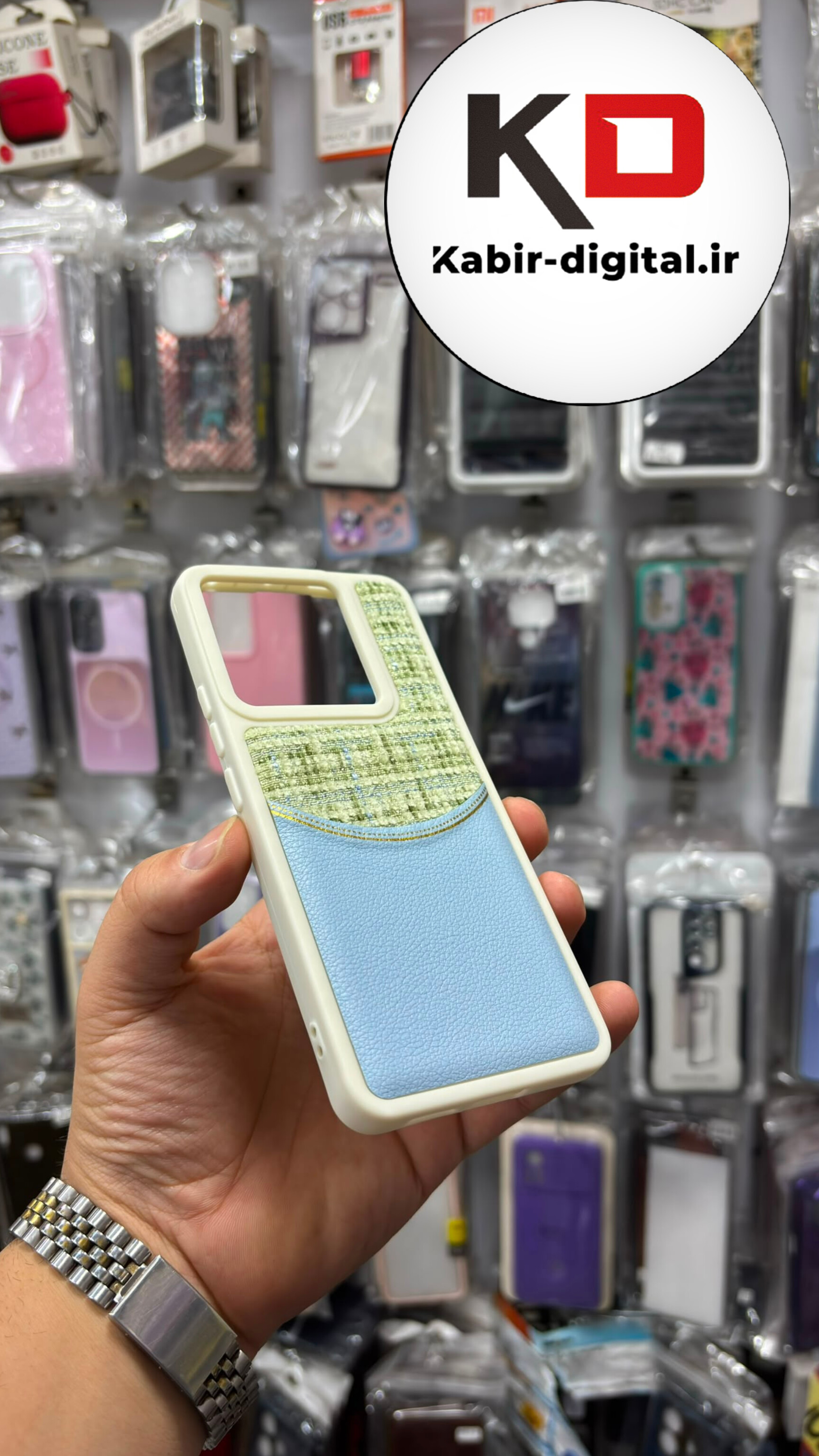 قاب گوشی Redmi Note 13 Pro 5G / POCO X6 شیائومی سیلیکونی اورجینال طرح دو تیکه مخمل چرمی سفید شیری