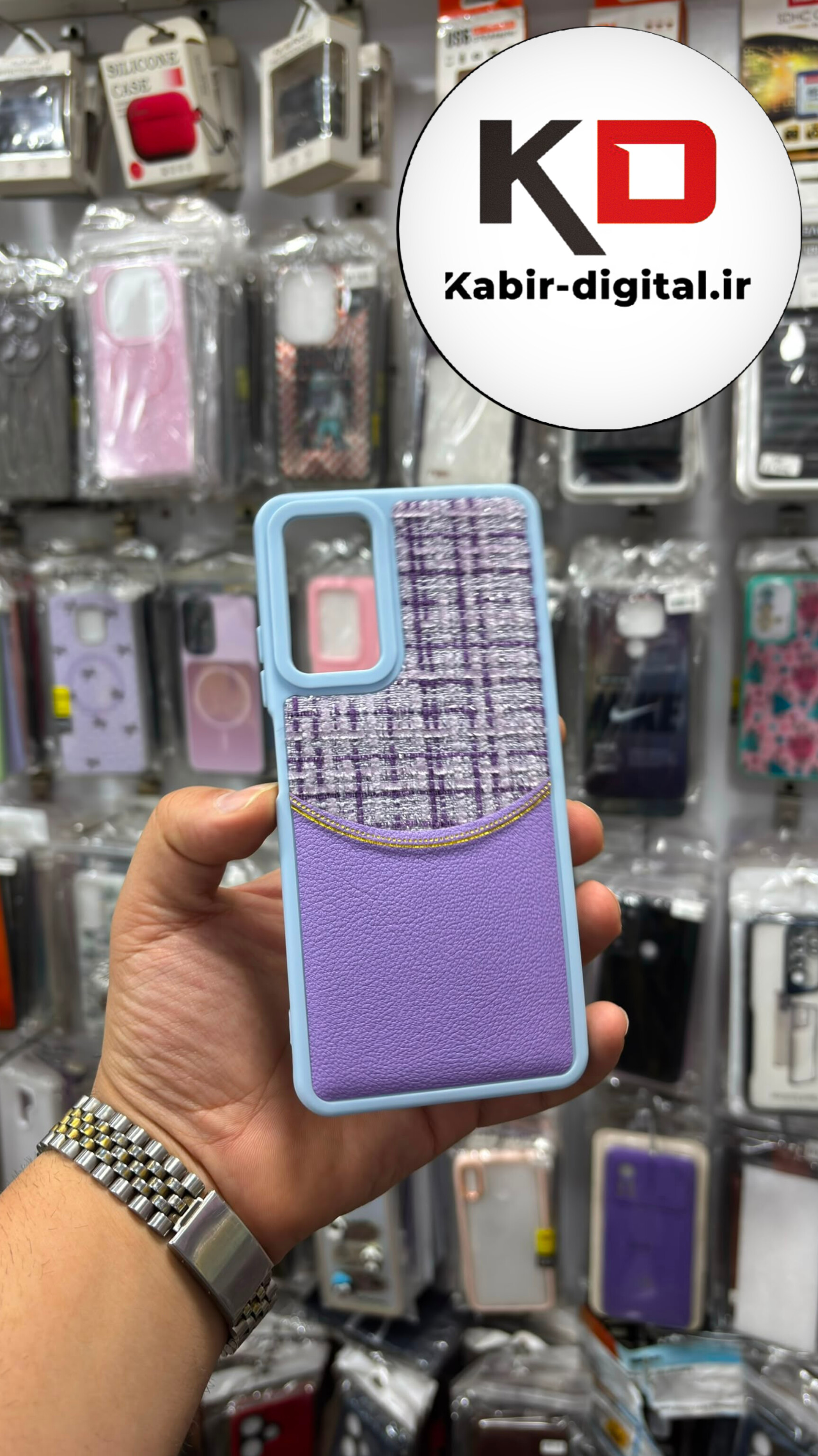 قاب گوشی Redmi Note 11 Pro 4G / Note 12 Pro 4G شیائومی سیلیکونی اورجینال طرح دو تیکه مخمل چرمی آبی بنفش