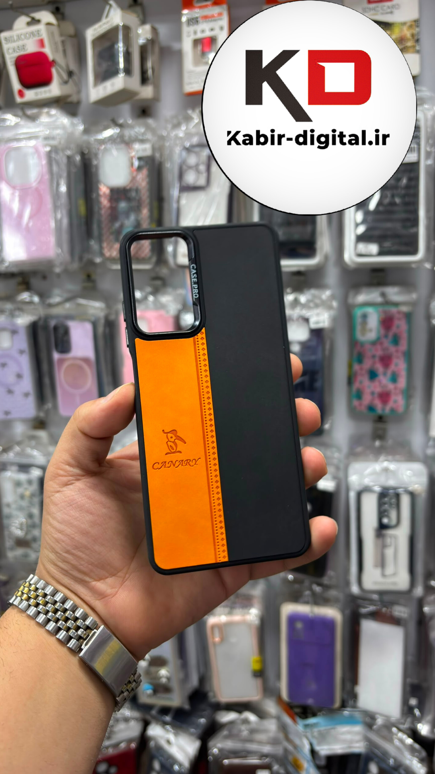 قاب گوشی Redmi Note 11 Pro 4G / Note 12 Pro 4G شیائومی اورجینالCANARY NEW CASE طرح چرمی دوخت دار دو رنگ لنز کرومی متال مشکی