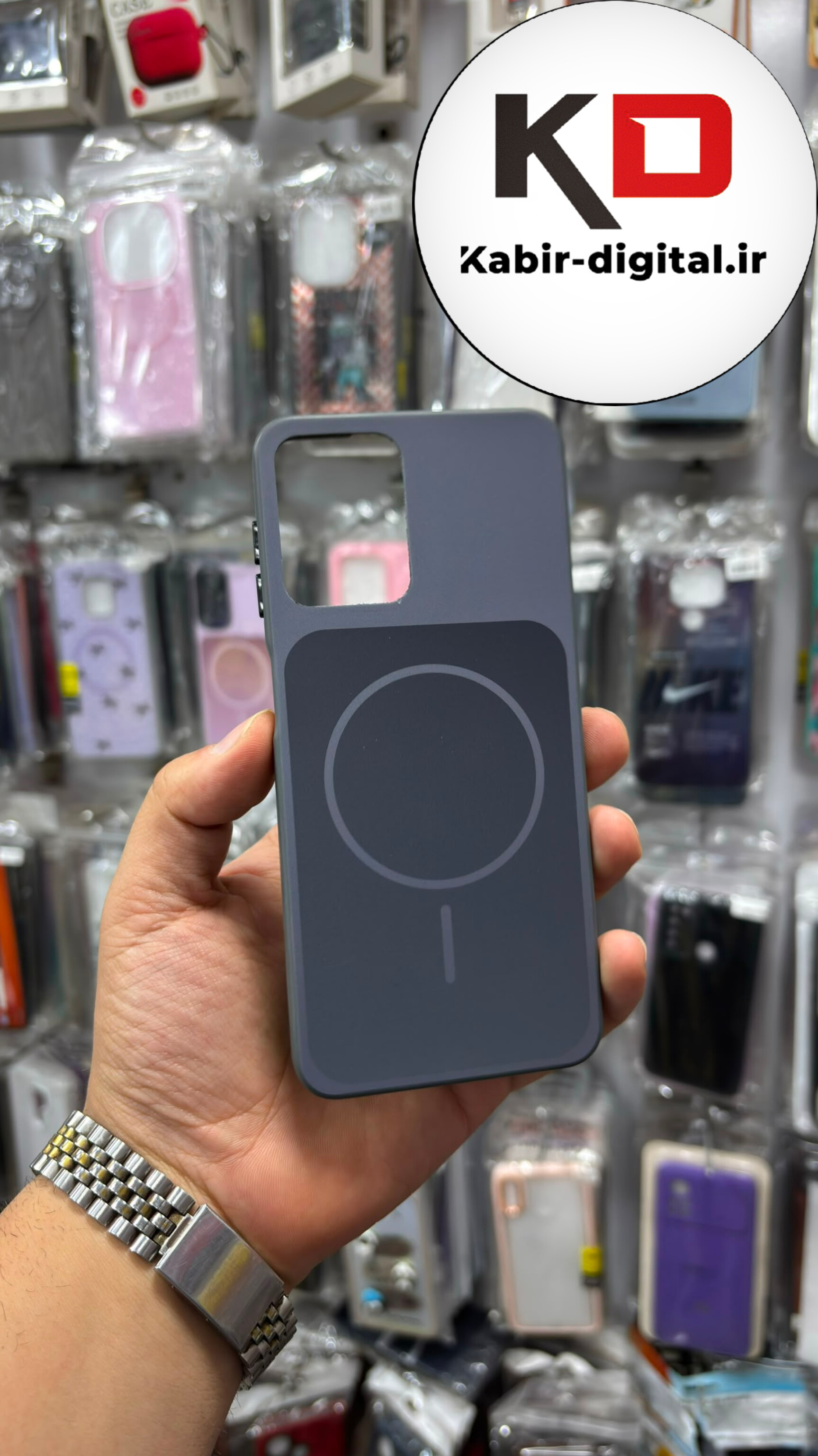 قاب گوشی Galaxy A22 4 G / M32 سامسونگ PVD طرح مگ سیف MagSafe محافظ لنزدار