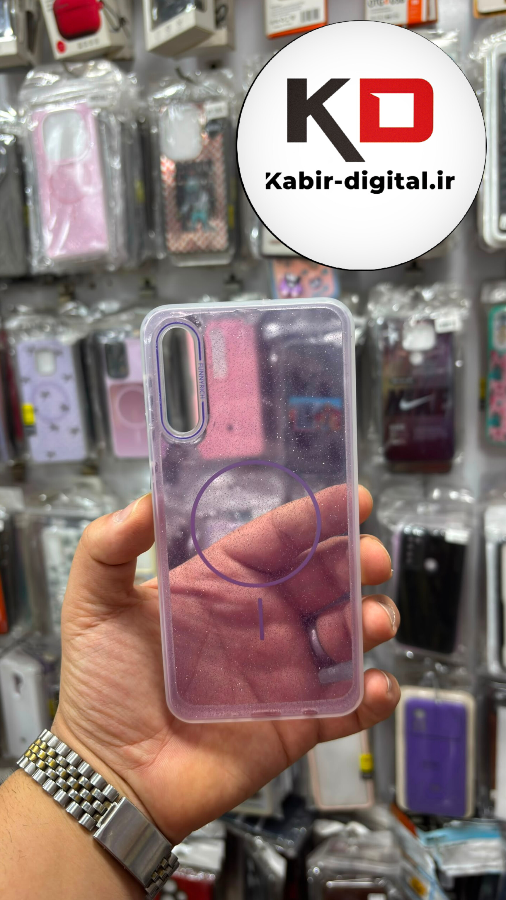 قاب گوشی Galaxy A20s سامسونگ Pastel Case پاستلی  طرح مگ سیف Magsafe مات لنز رنگی اکلیلی بنفش